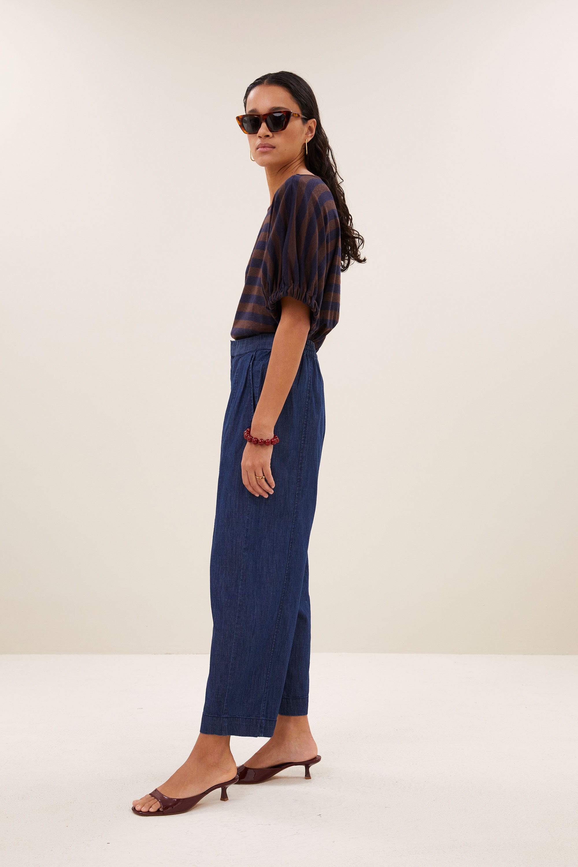 merle big stripe top | coffee bean