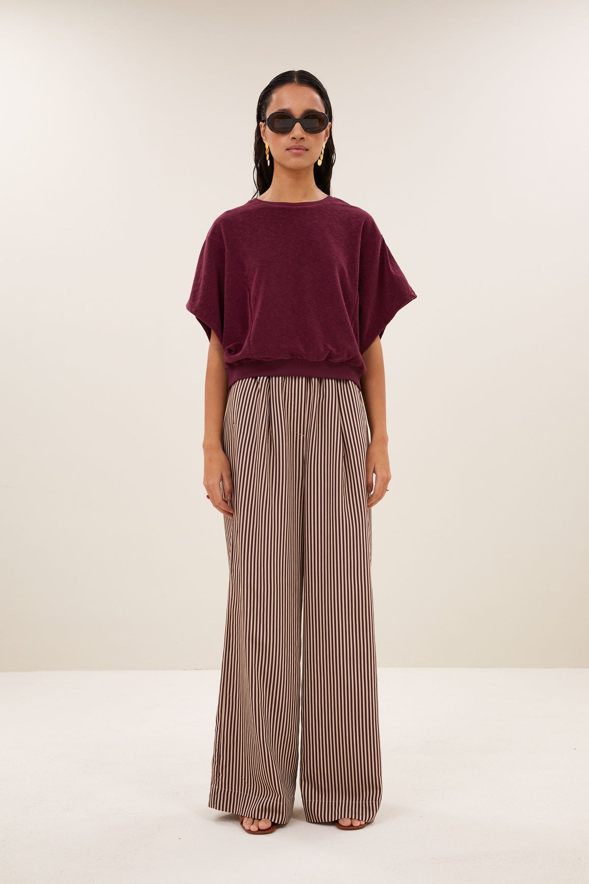 nuki slub top | burgundy crush