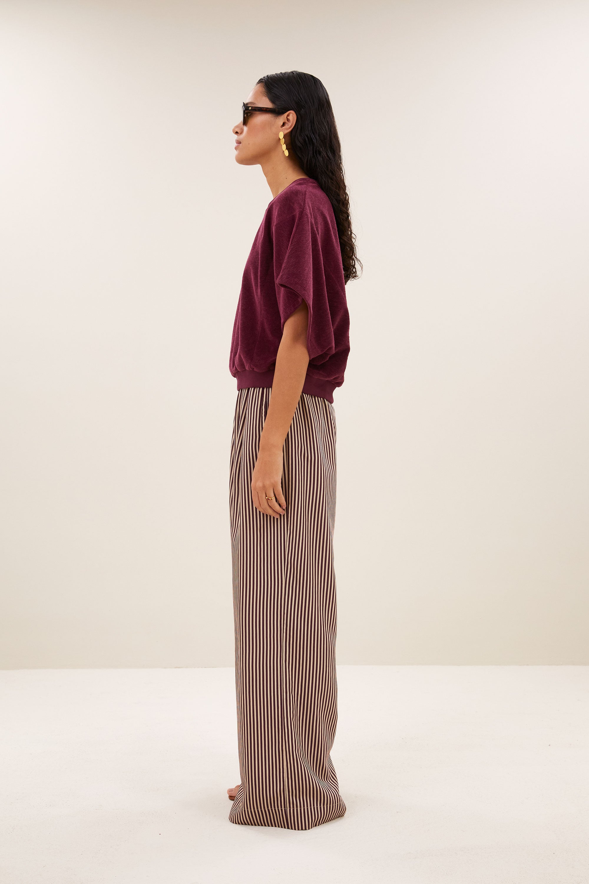 nuki slub top | burgundy crush