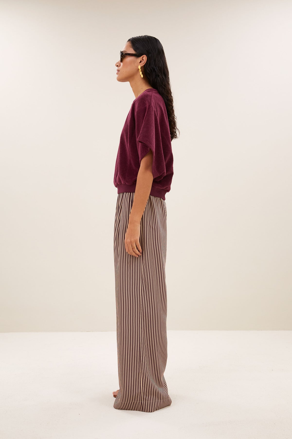 nuki slub top | burgundy crush
