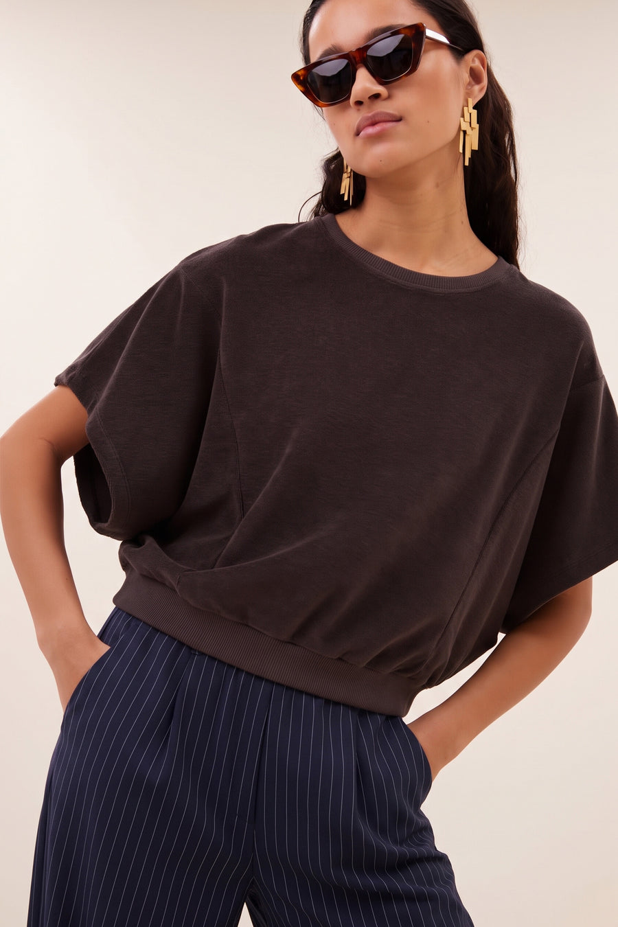 nuki slub top | coffee bean