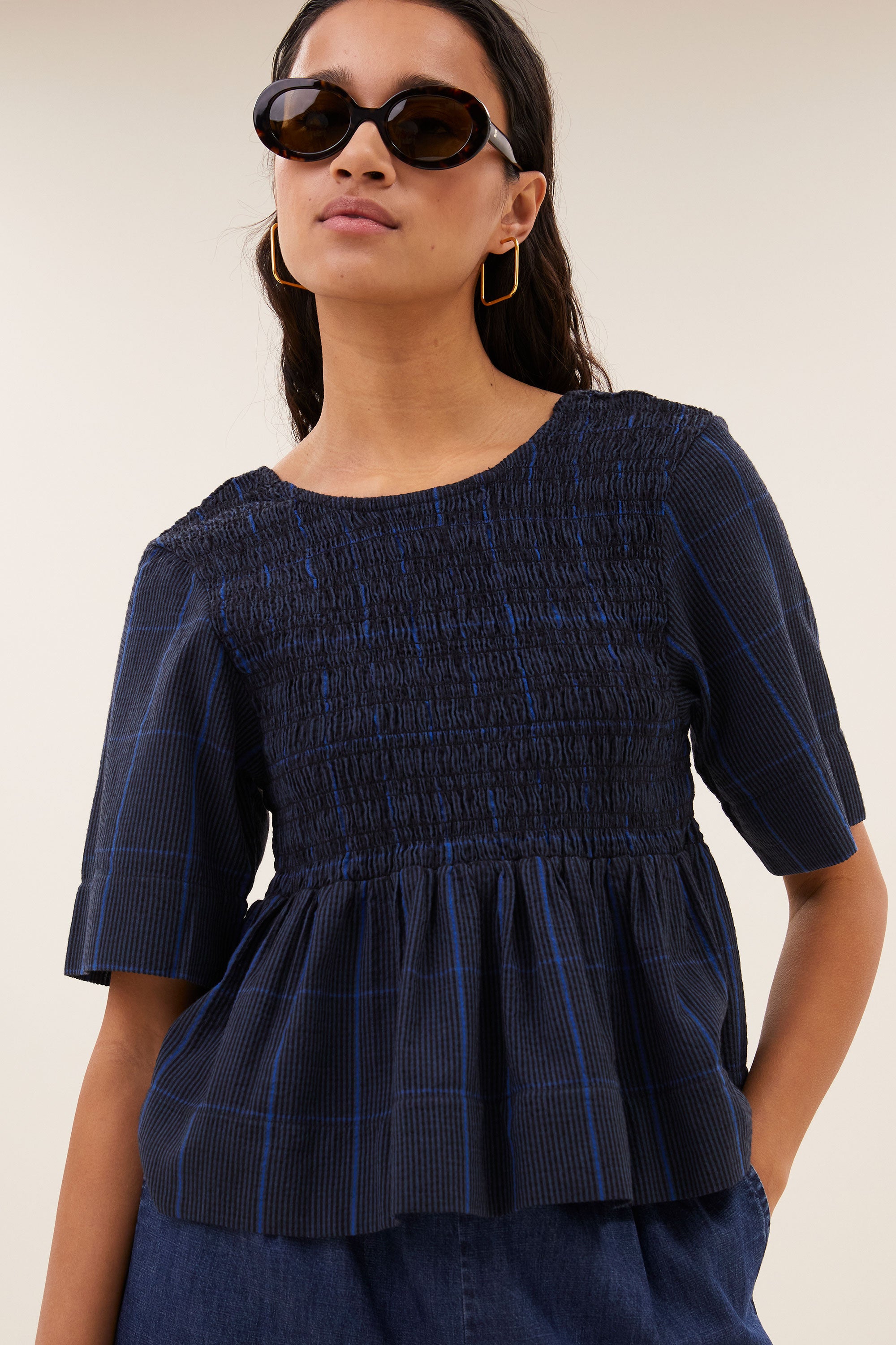 runa check top | blue checks