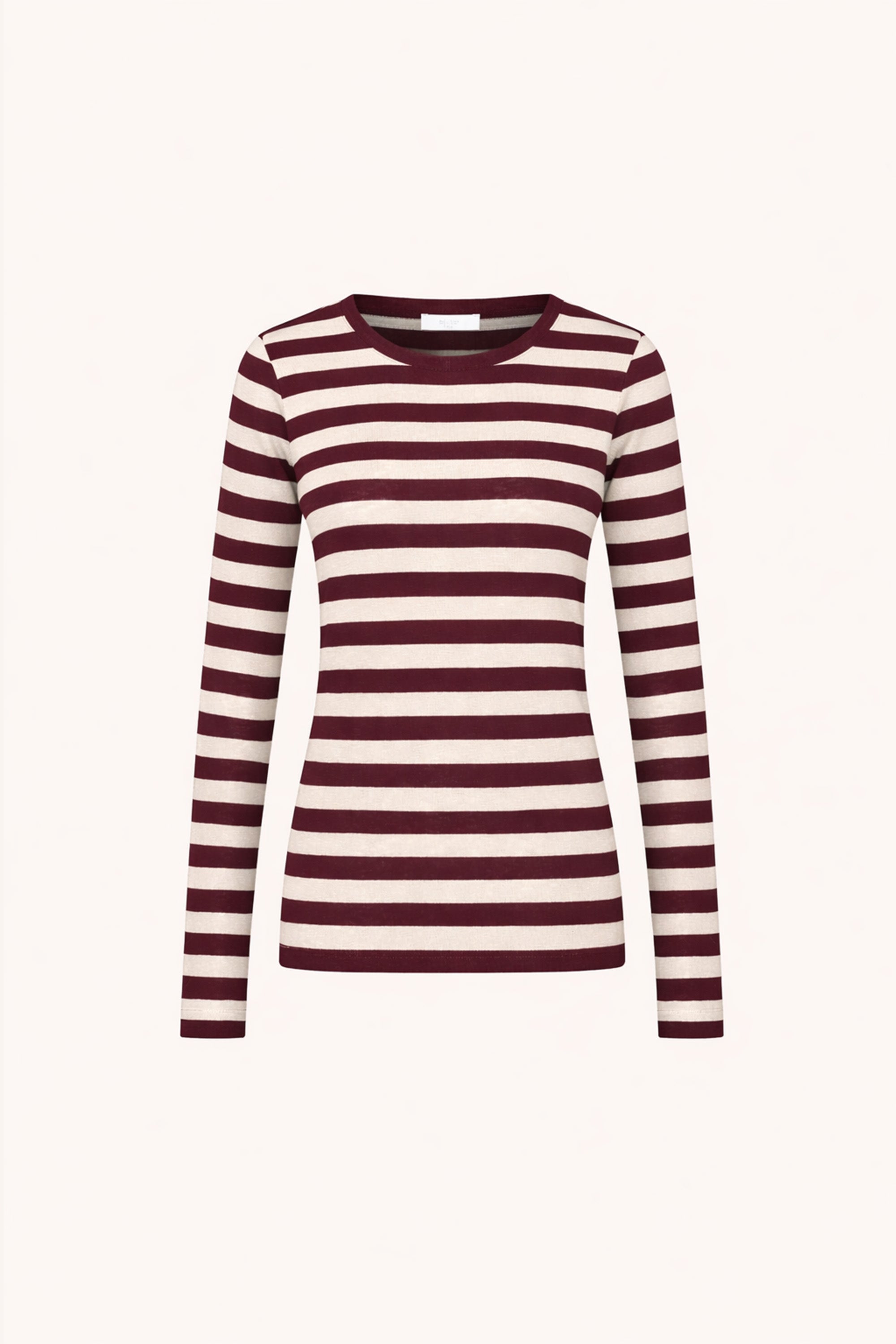 basic-ls-big-stripe-top-burgundy-crush-all-time classic-aansluitende fit-biologisch katoen-by-bar-productfoto