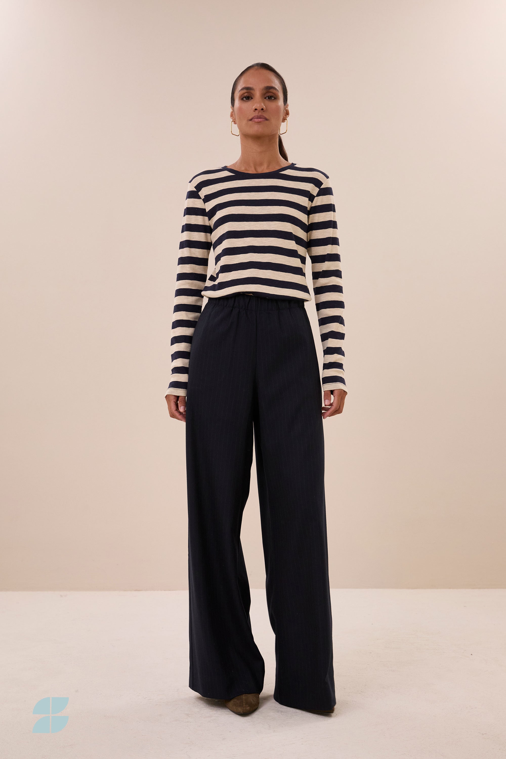 basic ls big stripe top | night sky