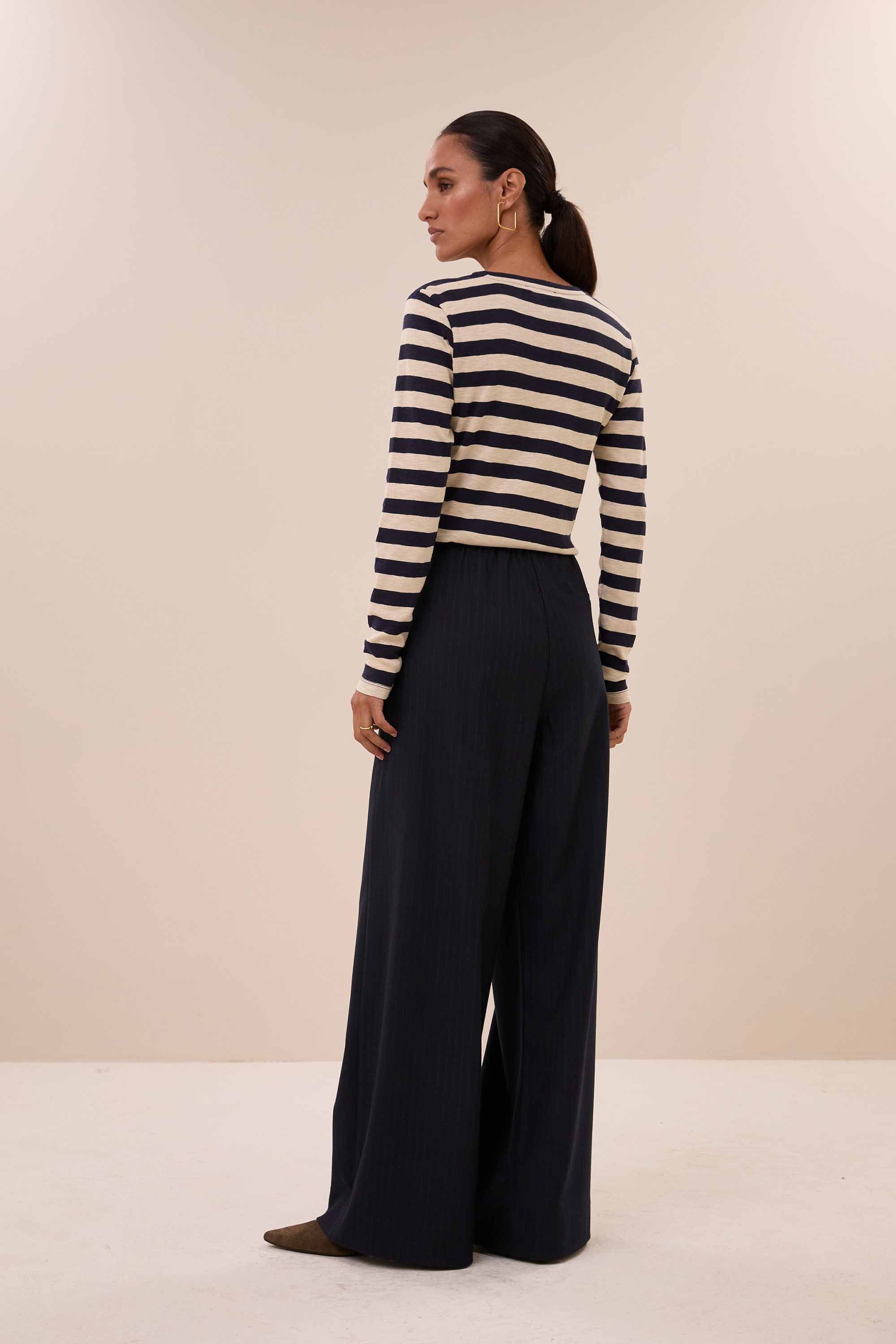 basic ls big stripe top | night sky