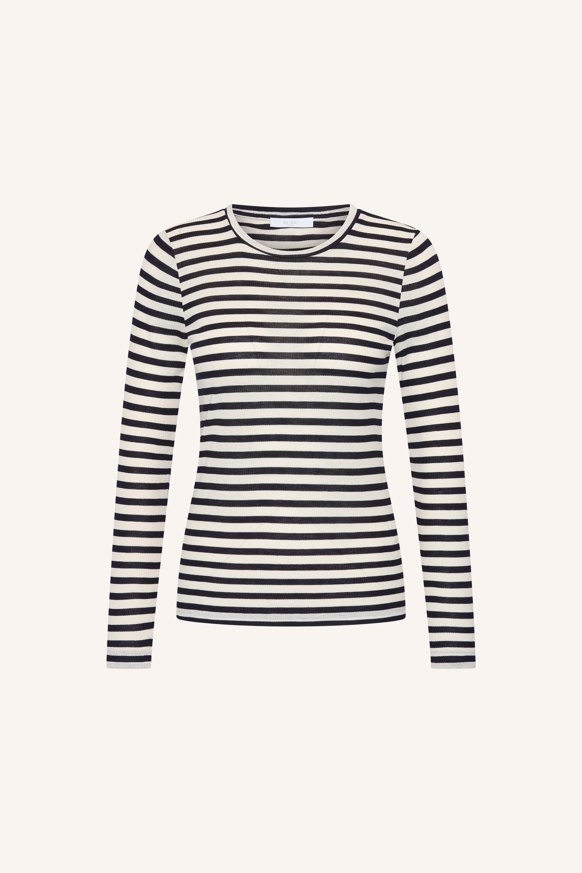 basic ls rib top | moon stripe