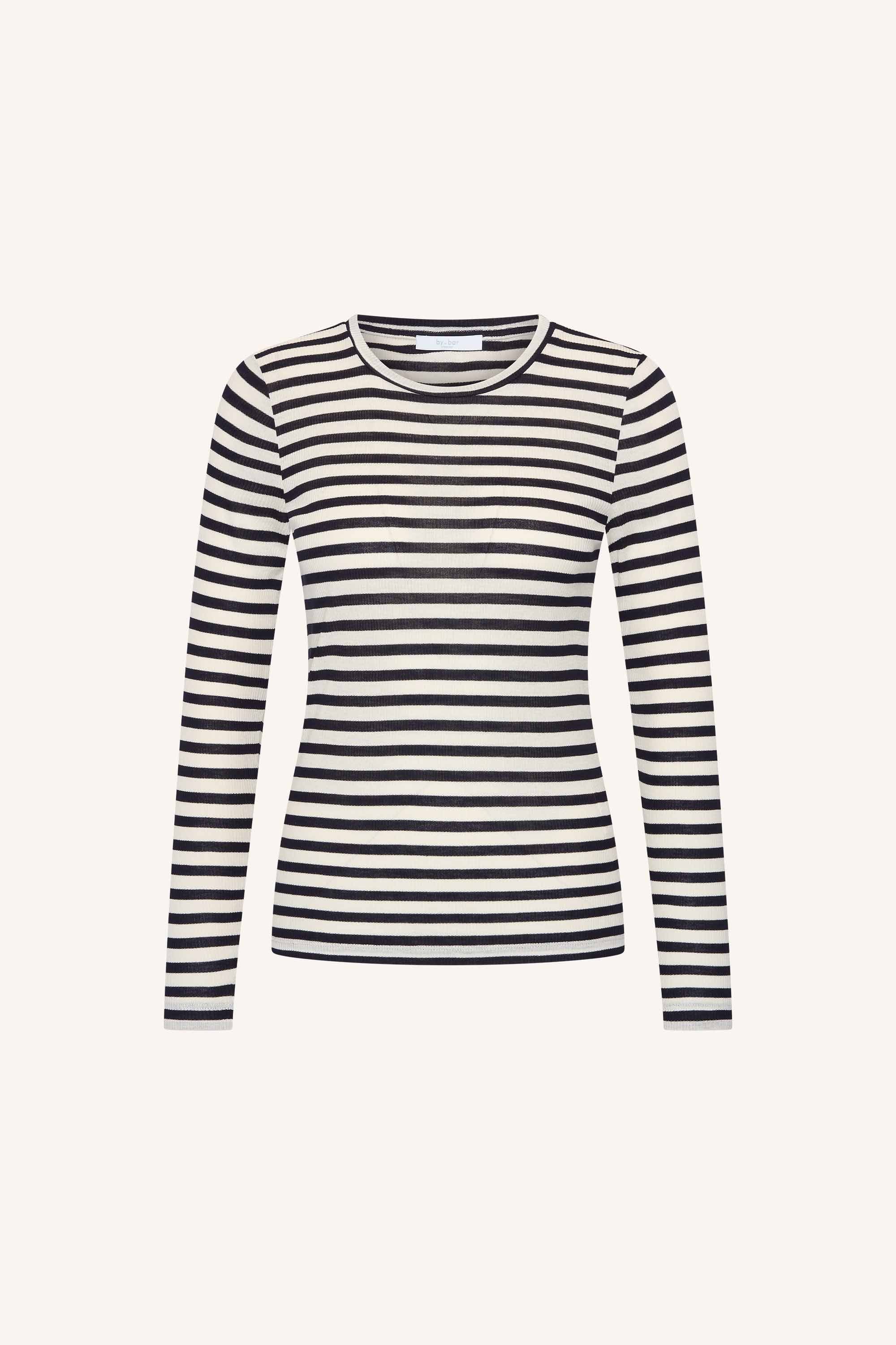 basic ls rib top | moon stripe