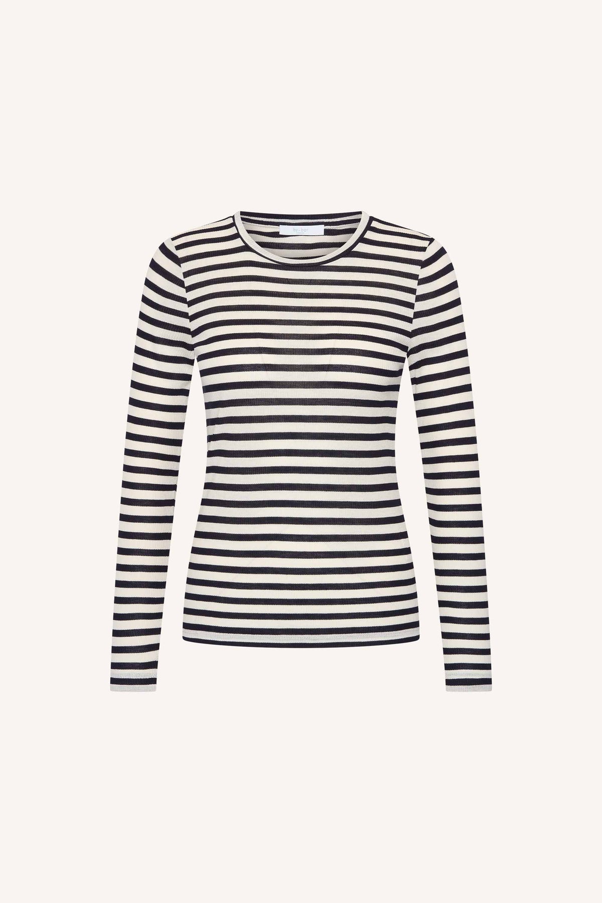 basic ls rib top | moon stripe