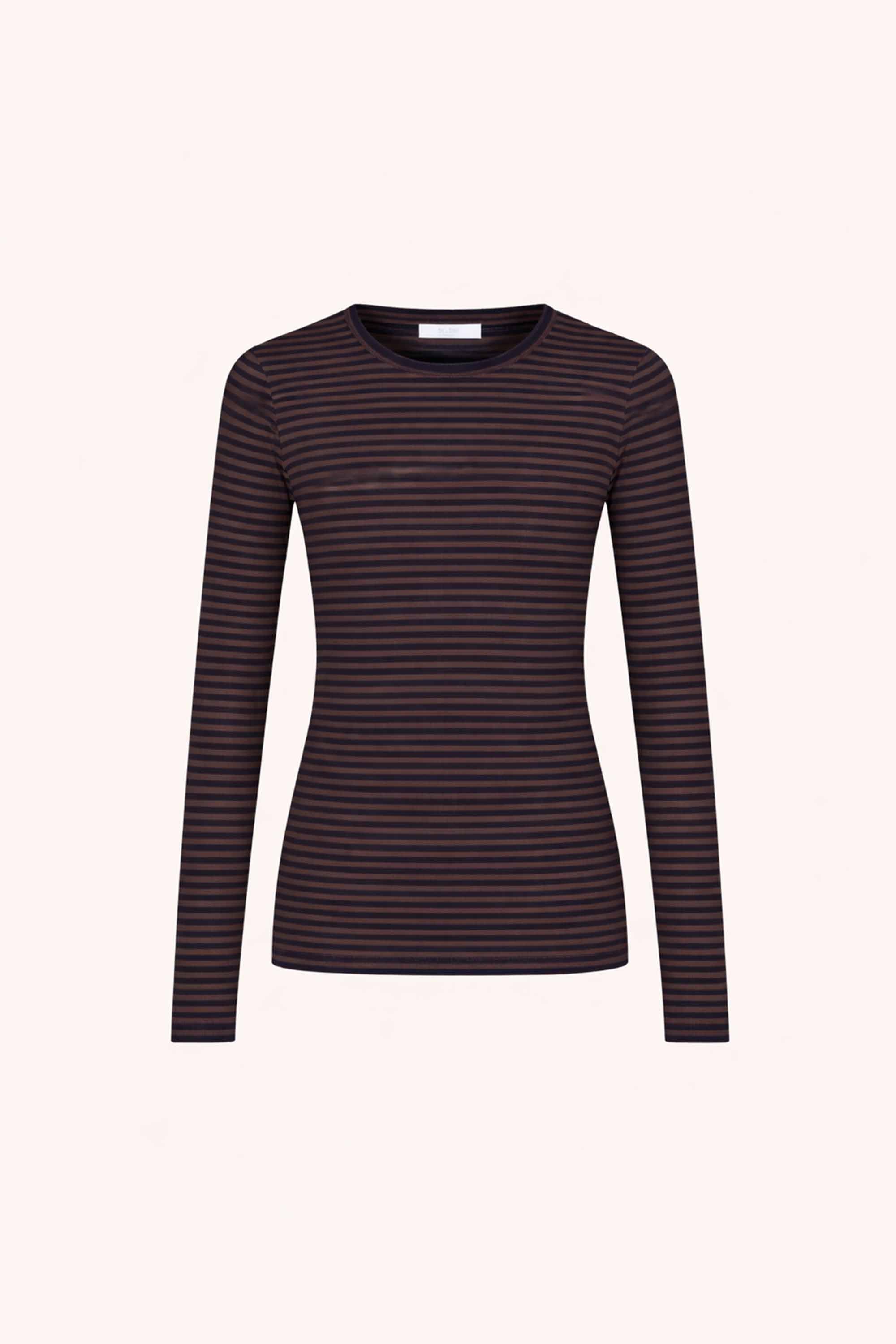 basic ls rib top | deep stripe