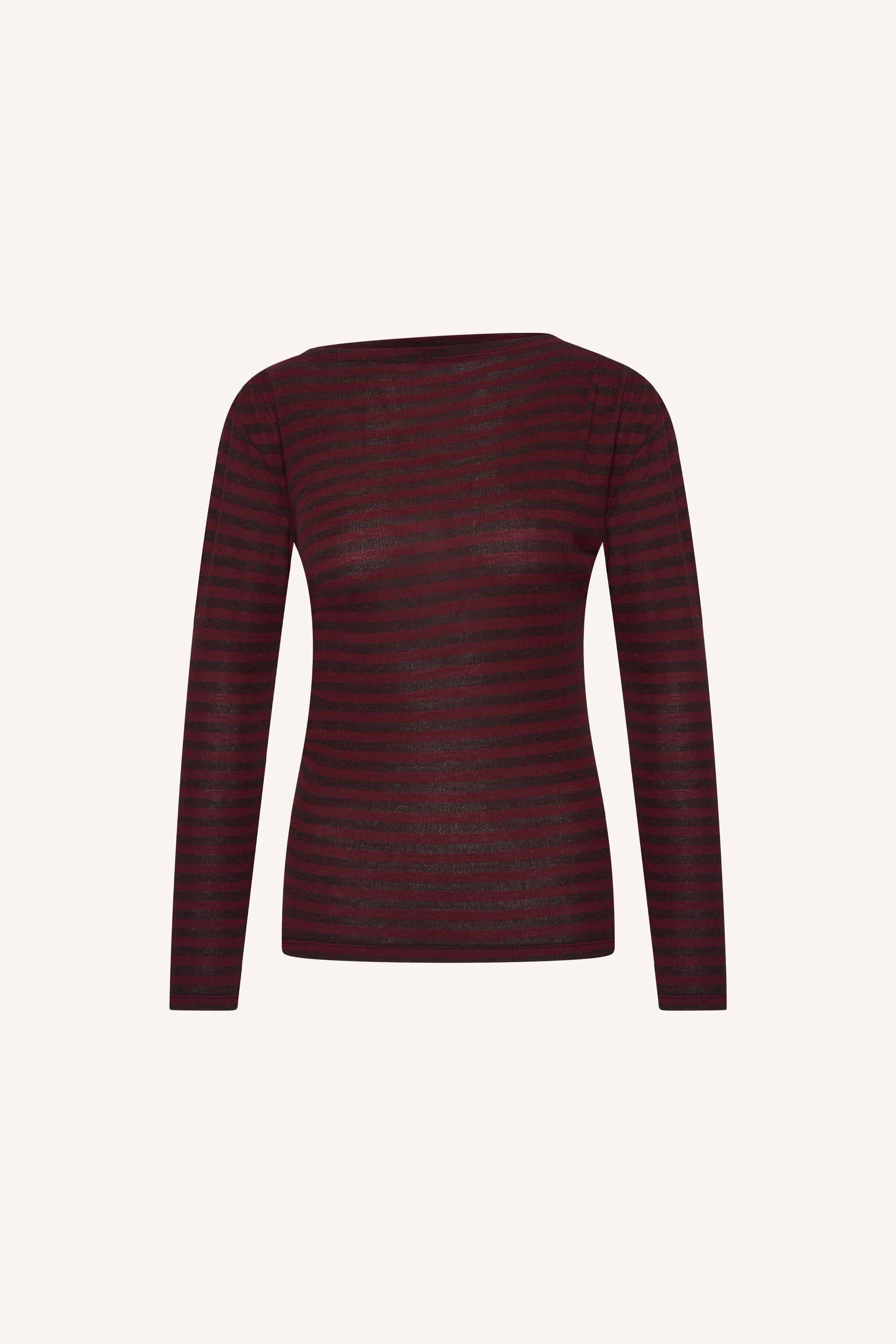 leya melange stripe top | pecan