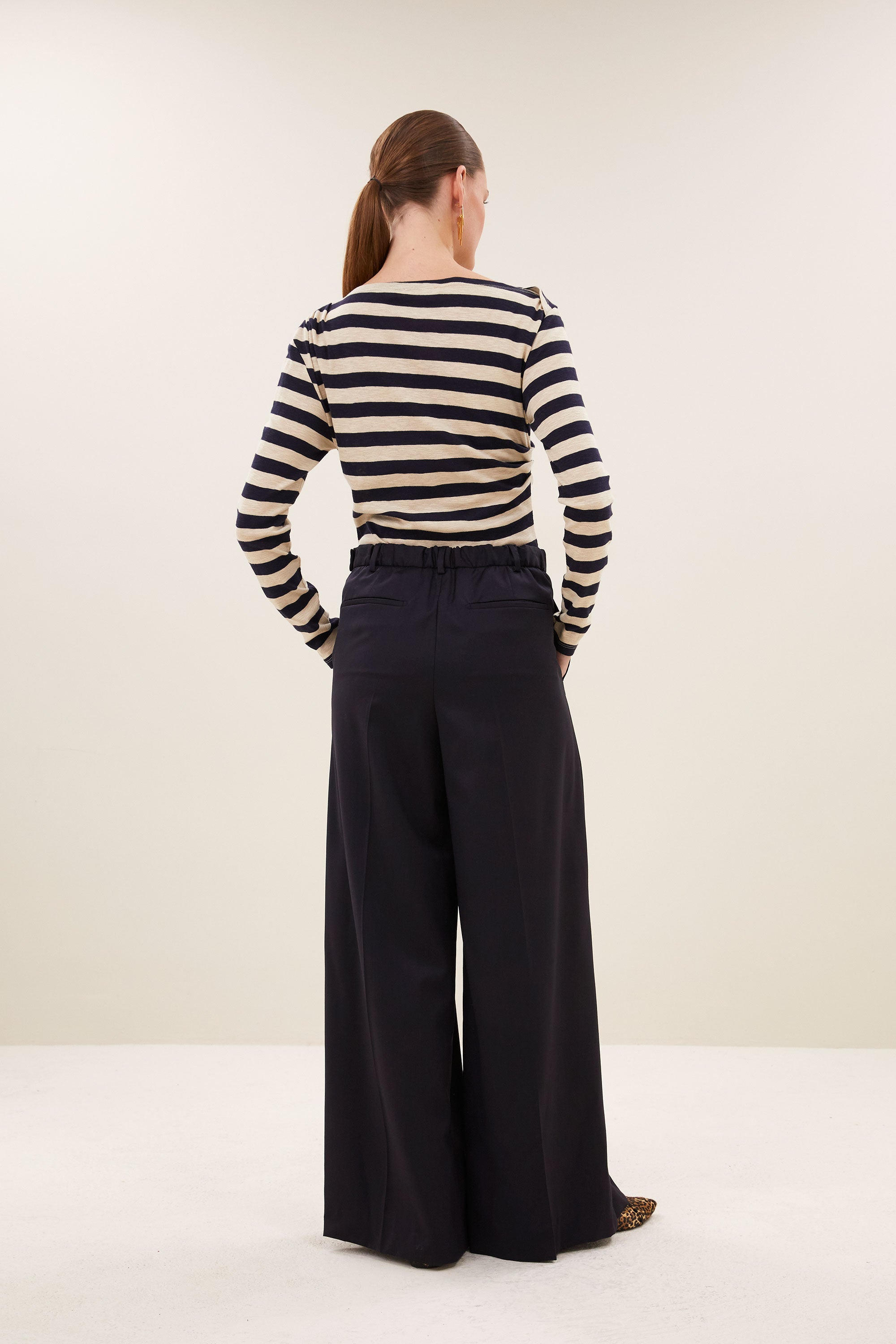 leya big stripe top | night sky