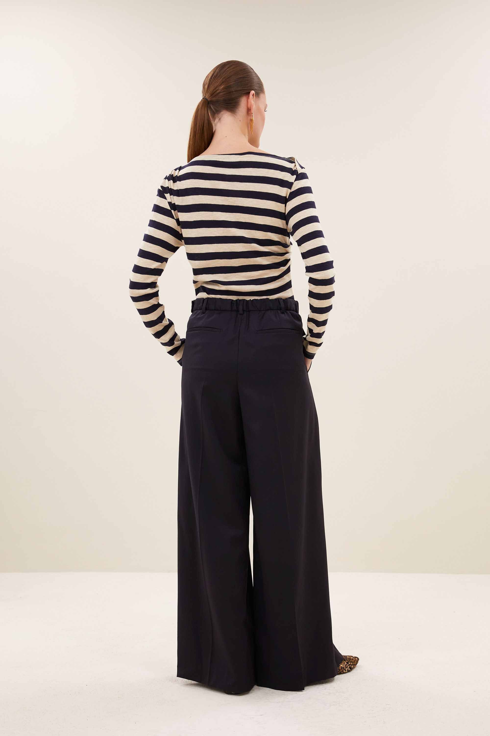 leya big stripe top | night sky