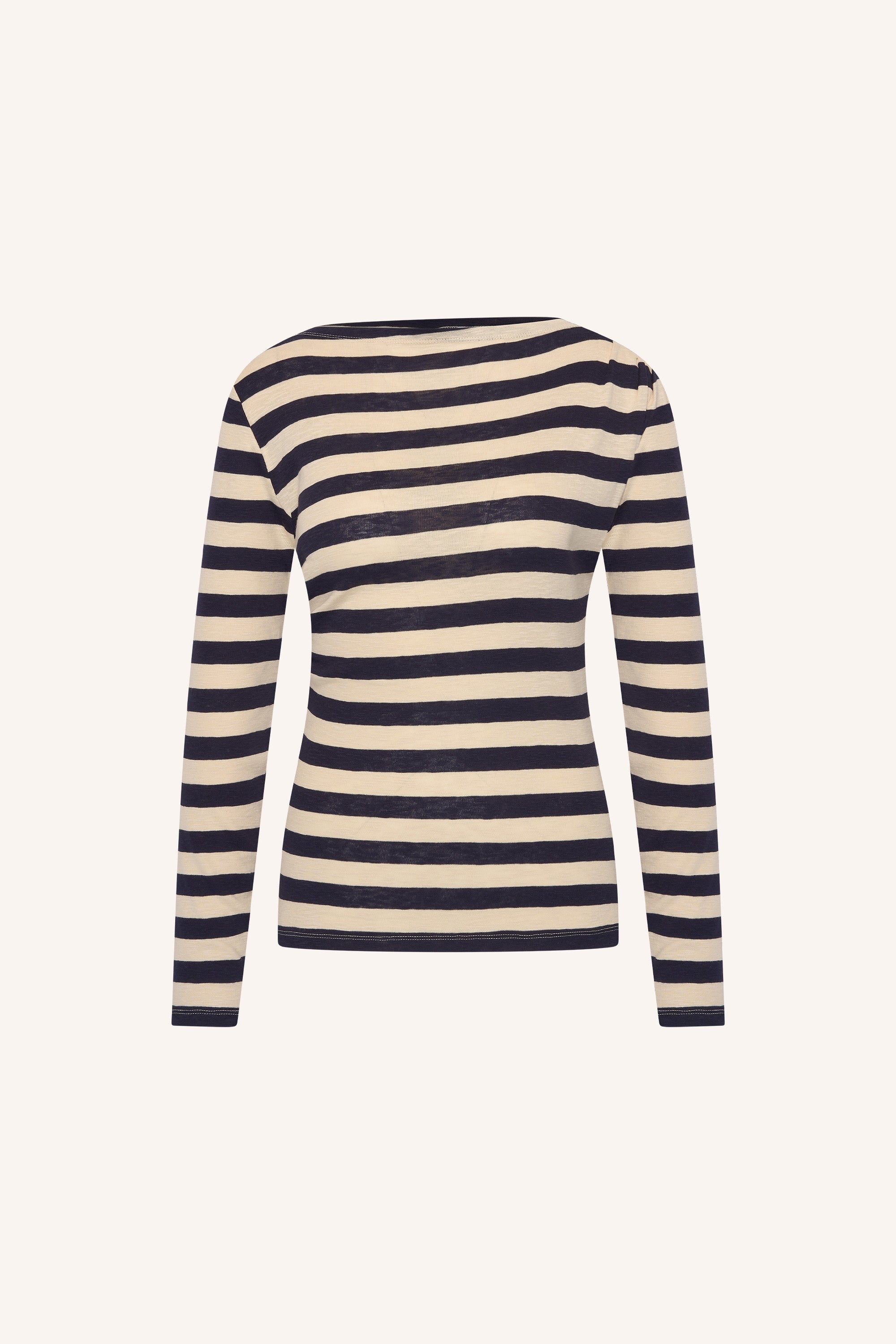 leya-big-stripe-top-night-sky-all-time classic-aansluitende fit-biologisch katoen-by-bar-productfoto