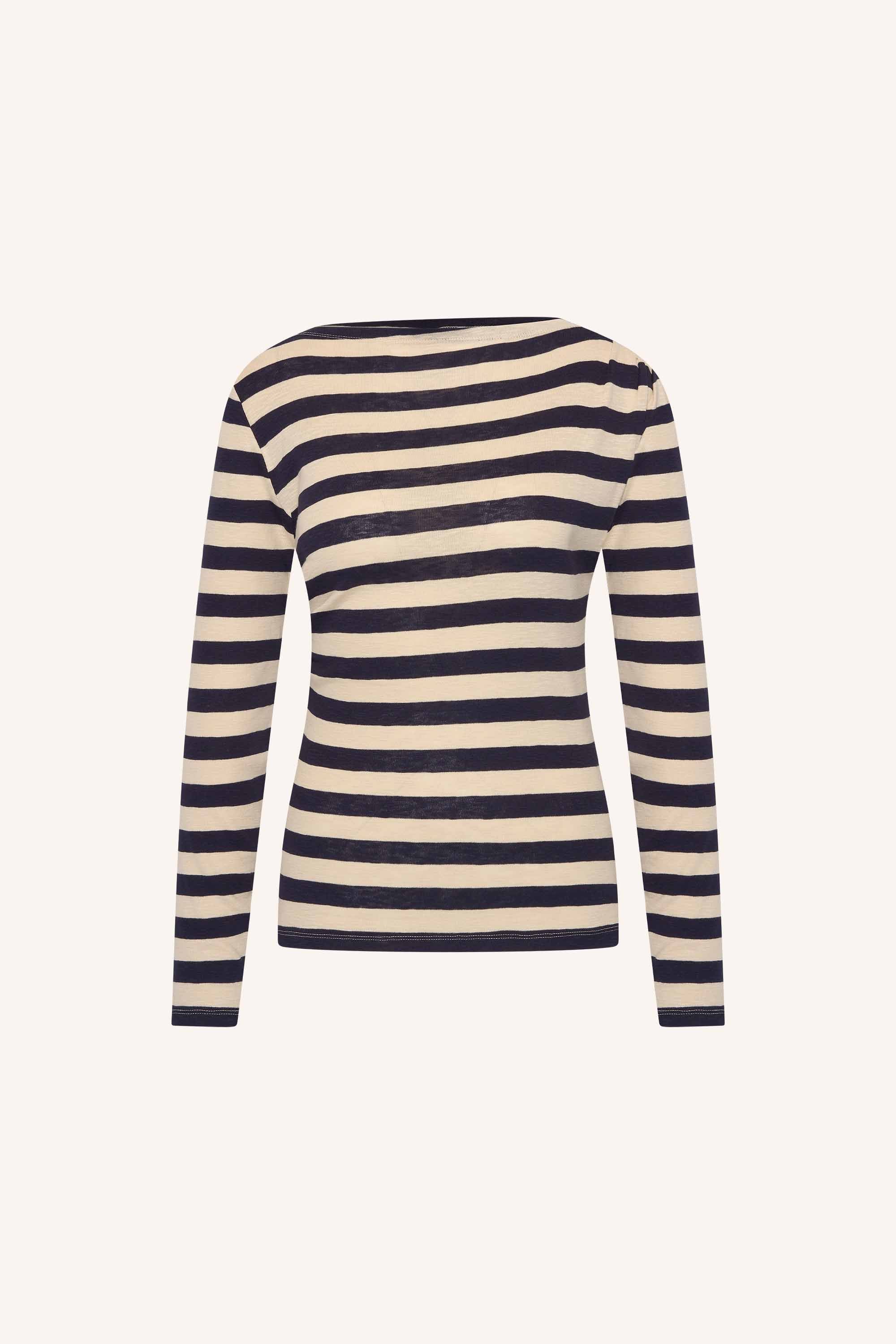 leya big stripe top | night sky