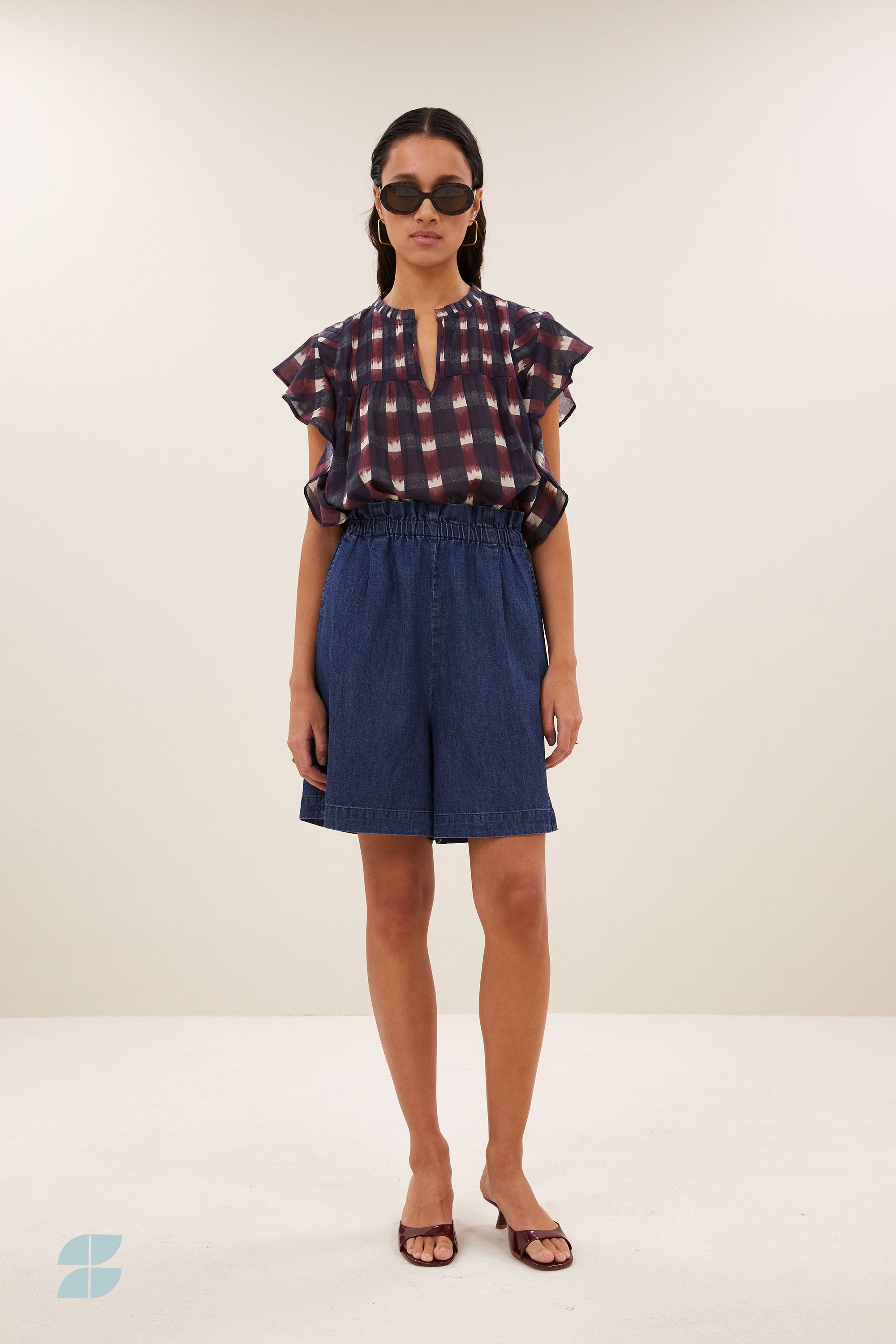 danee ikat blouse | wine ikat print