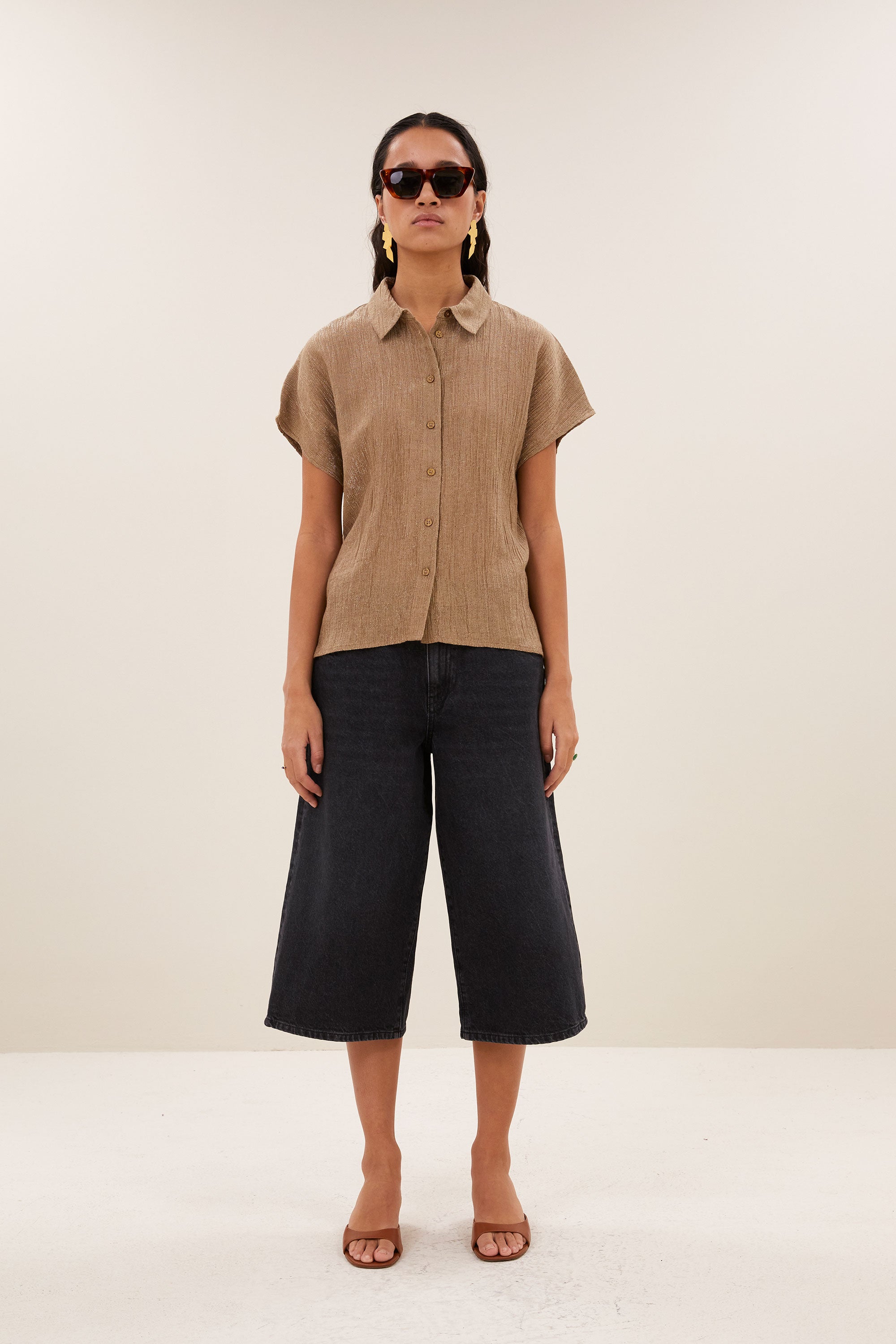 barley lurex blouse | gold