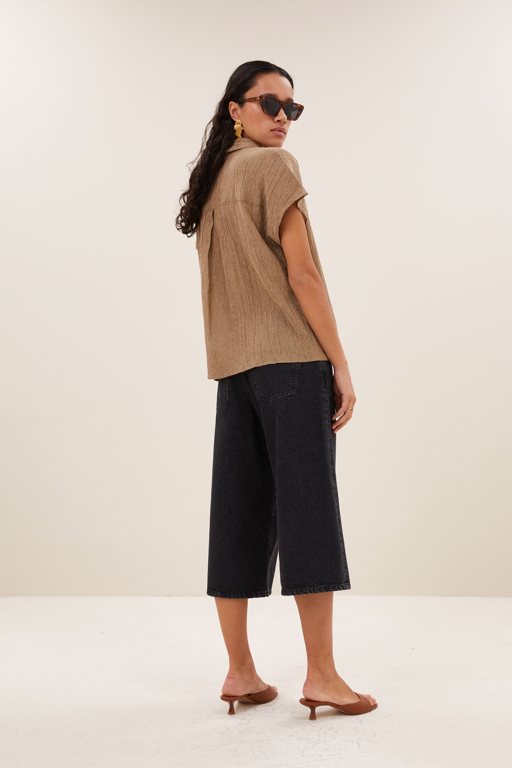 barley lurex blouse | gold