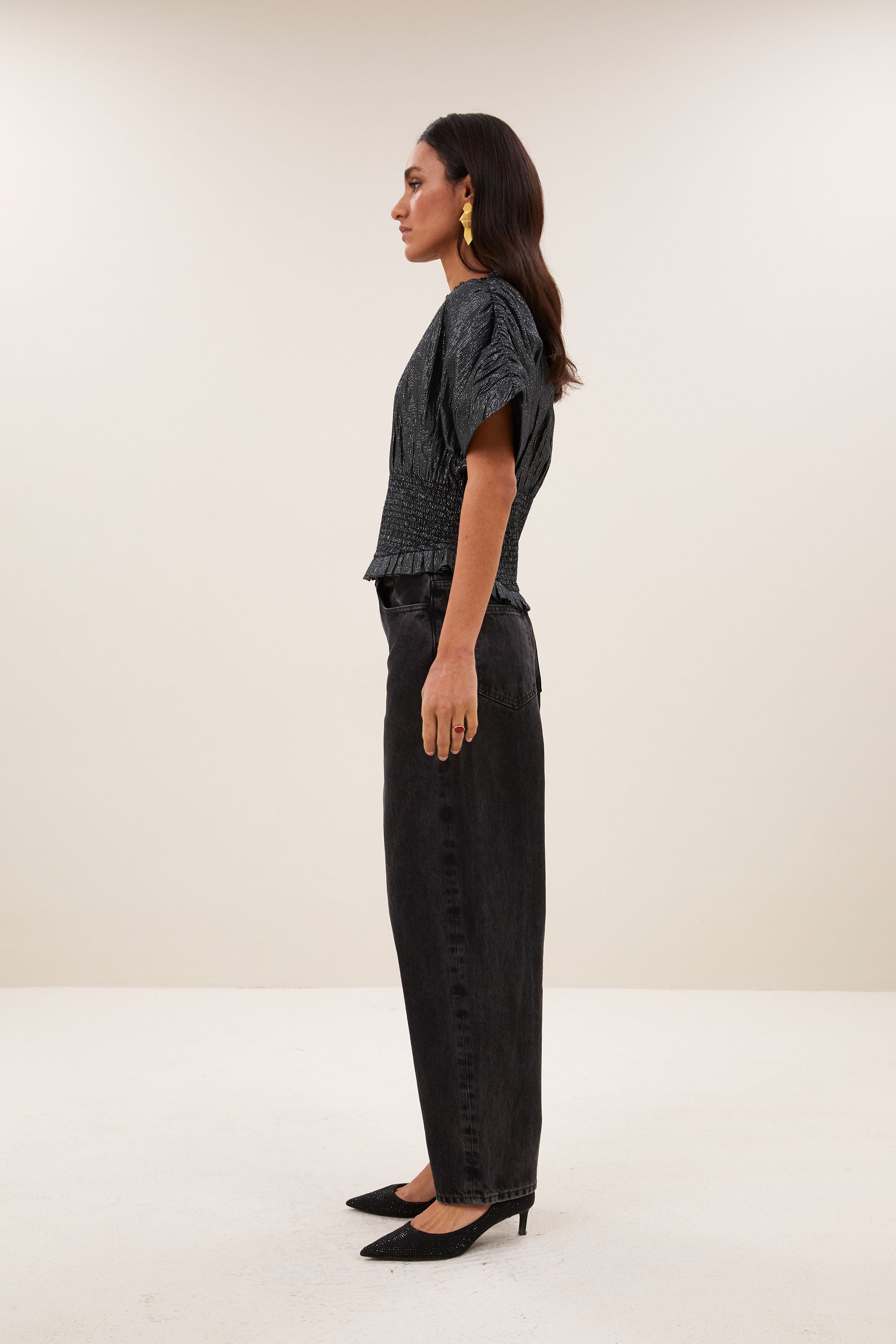 mela lurex blouse | silver
