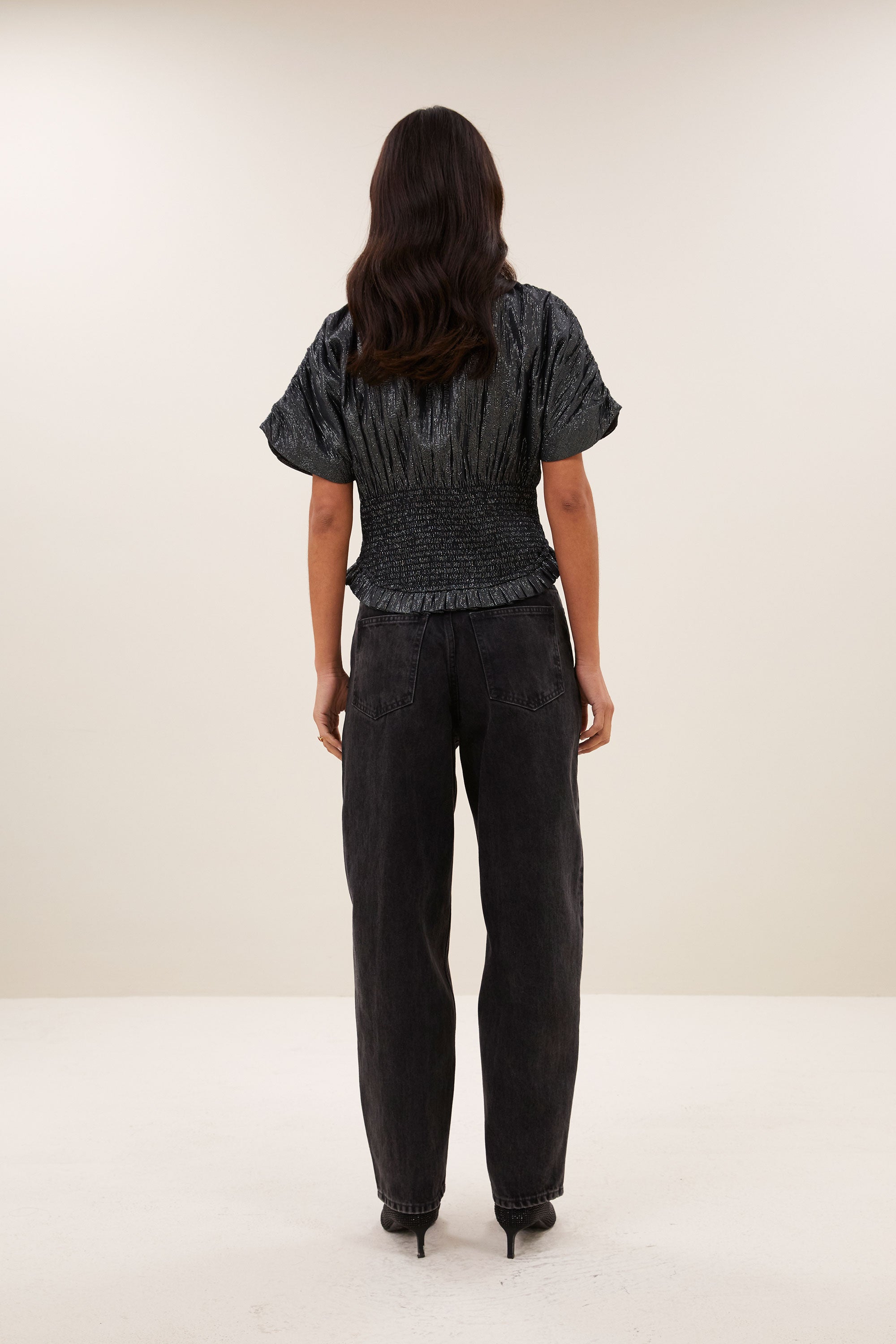 mela lurex blouse | silver