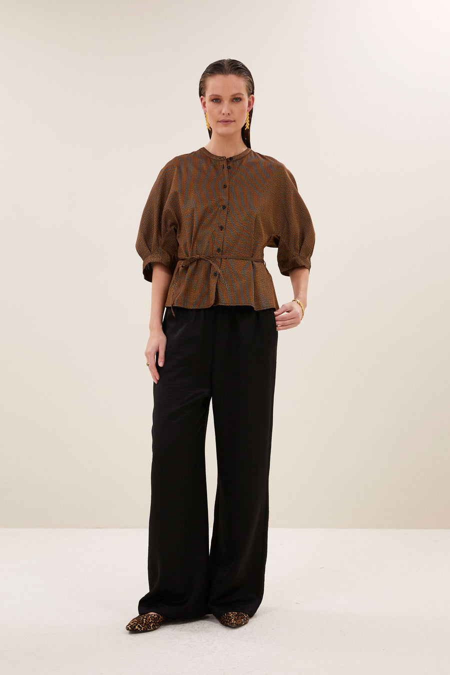 phoebe festive blouse | gold