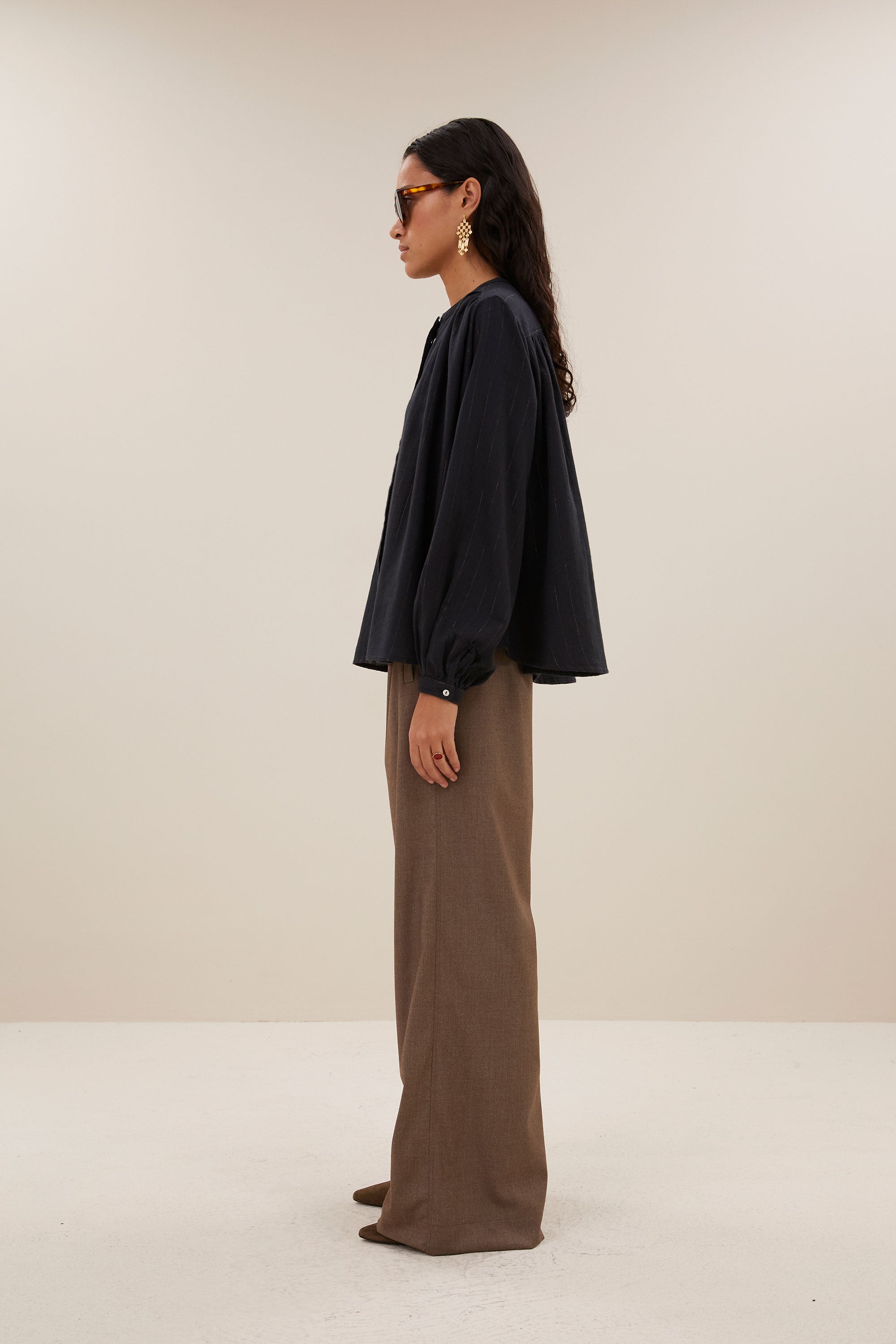 nyka lurex blouse | midnight lurex stripe
