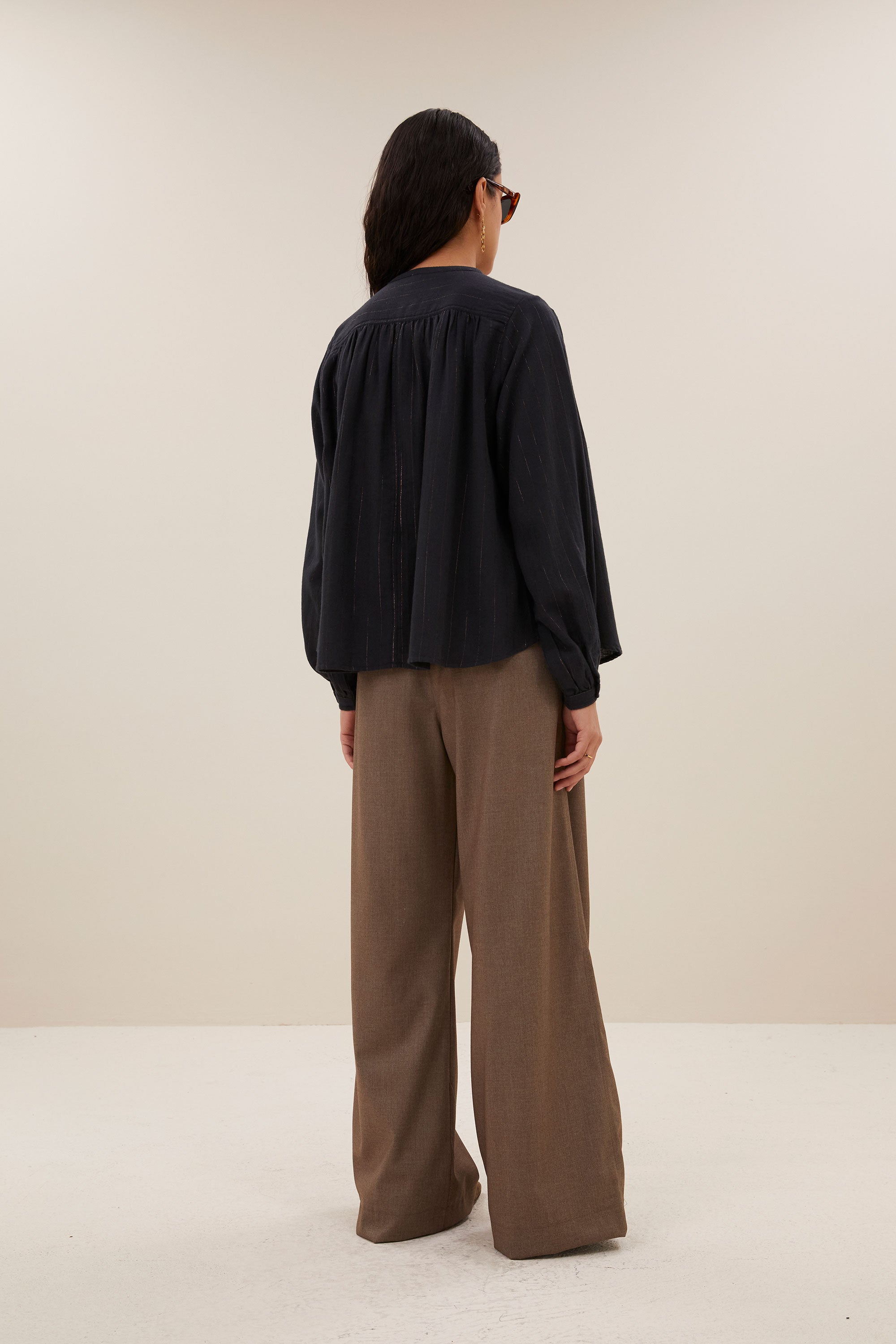 nyka lurex blouse | midnight lurex stripe