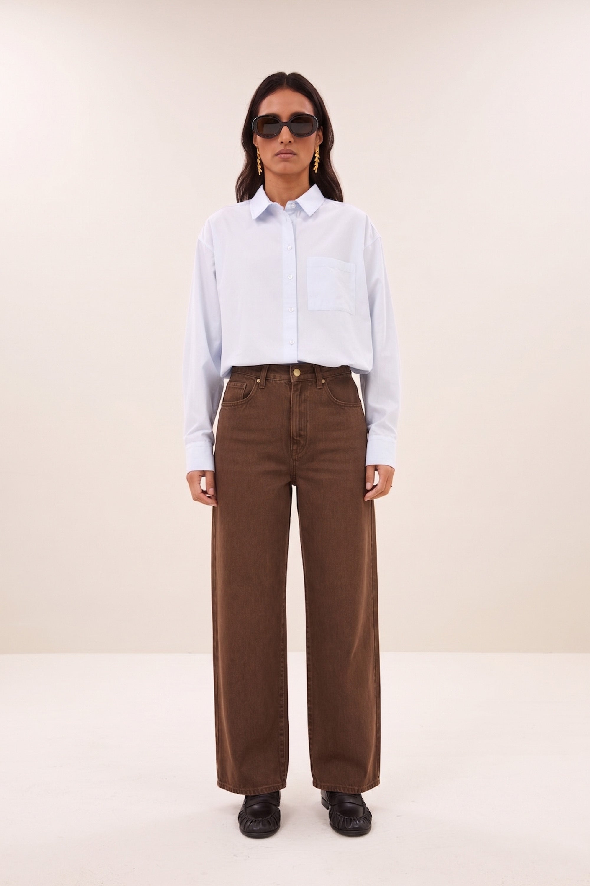lise chambray blouse | light blue