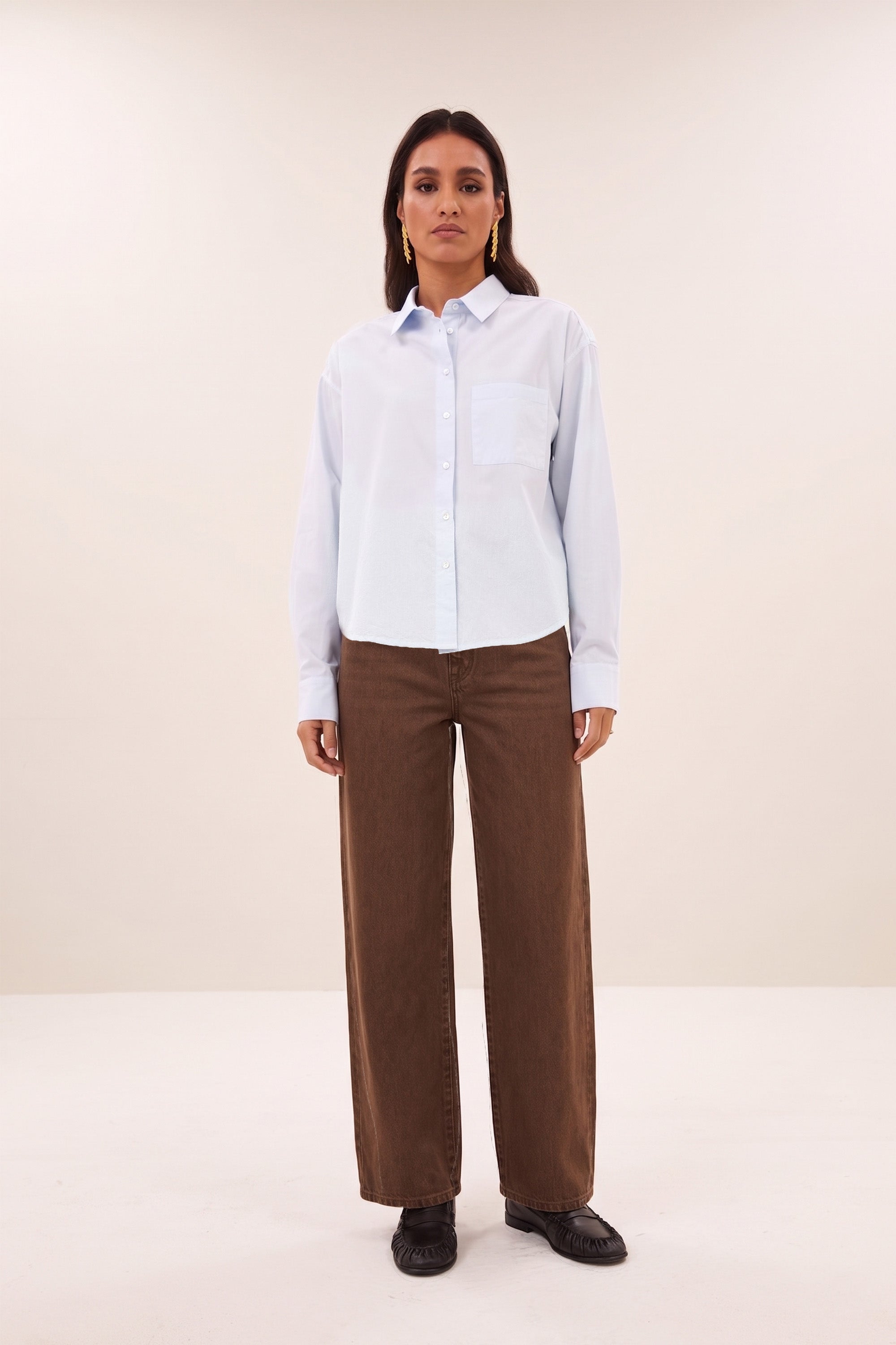 lise chambray blouse | light blue