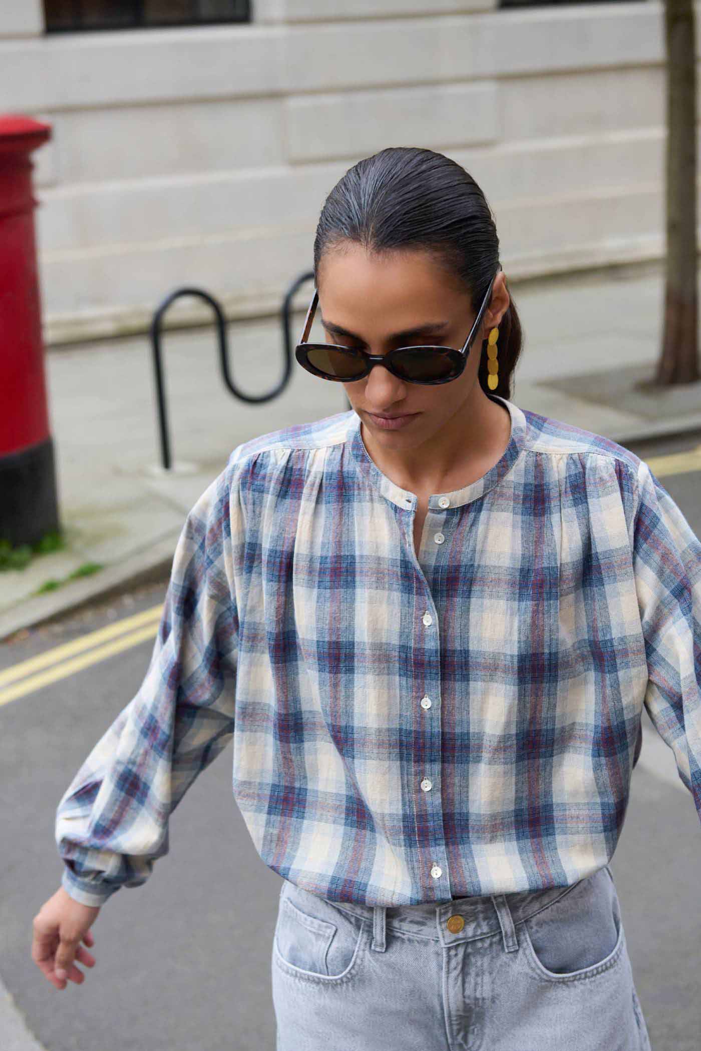 nyka tokyo check blouse | tokyo check