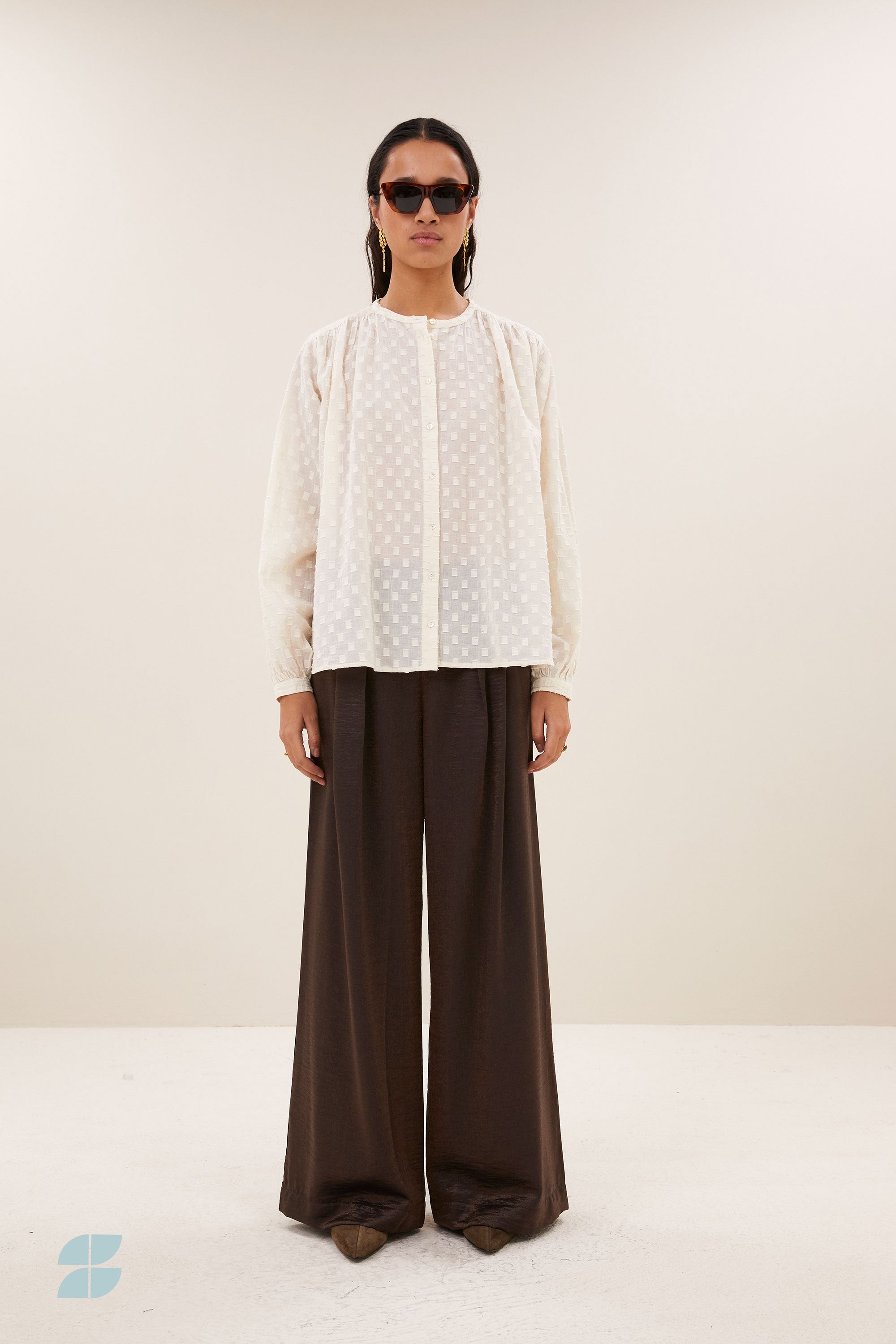 nyka weave blouse | off white weave
