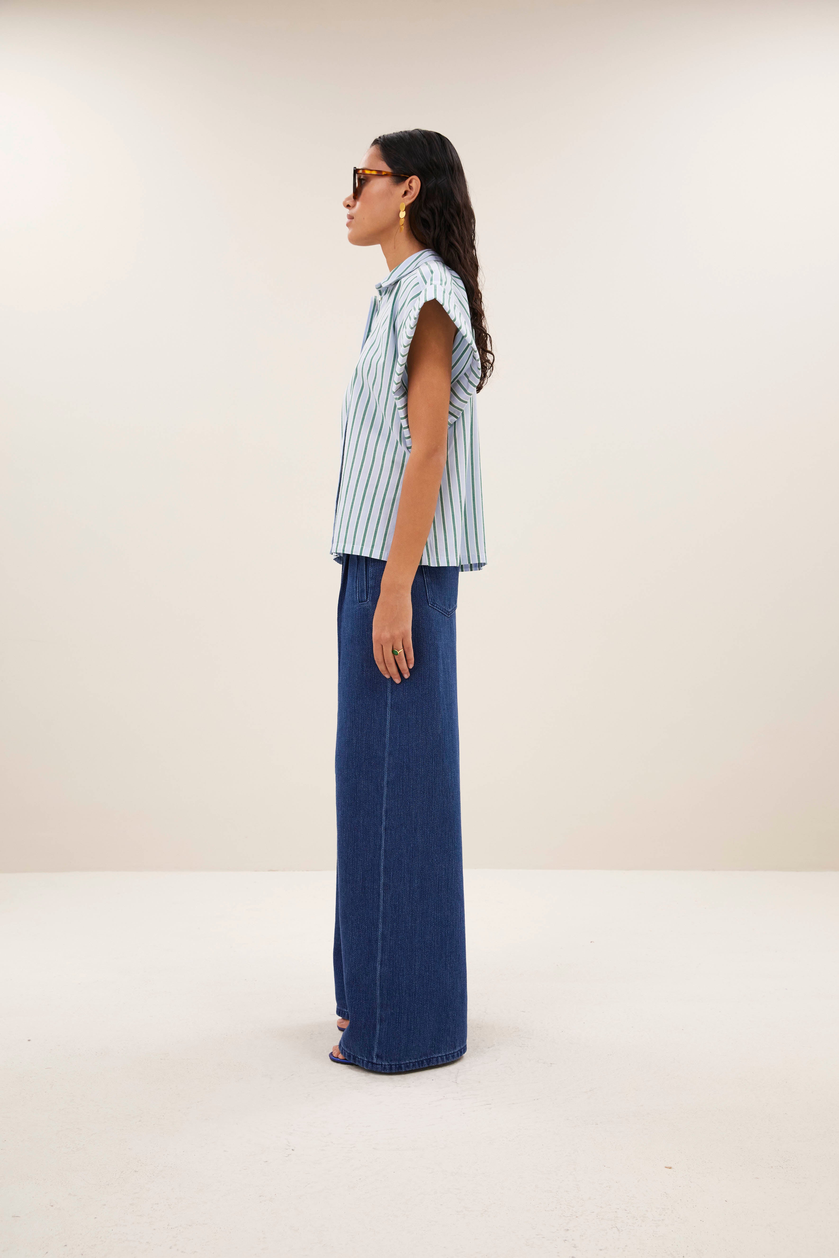 blouse-pixie sea blouse green sea stripe-by-bar-sfeerbeeld