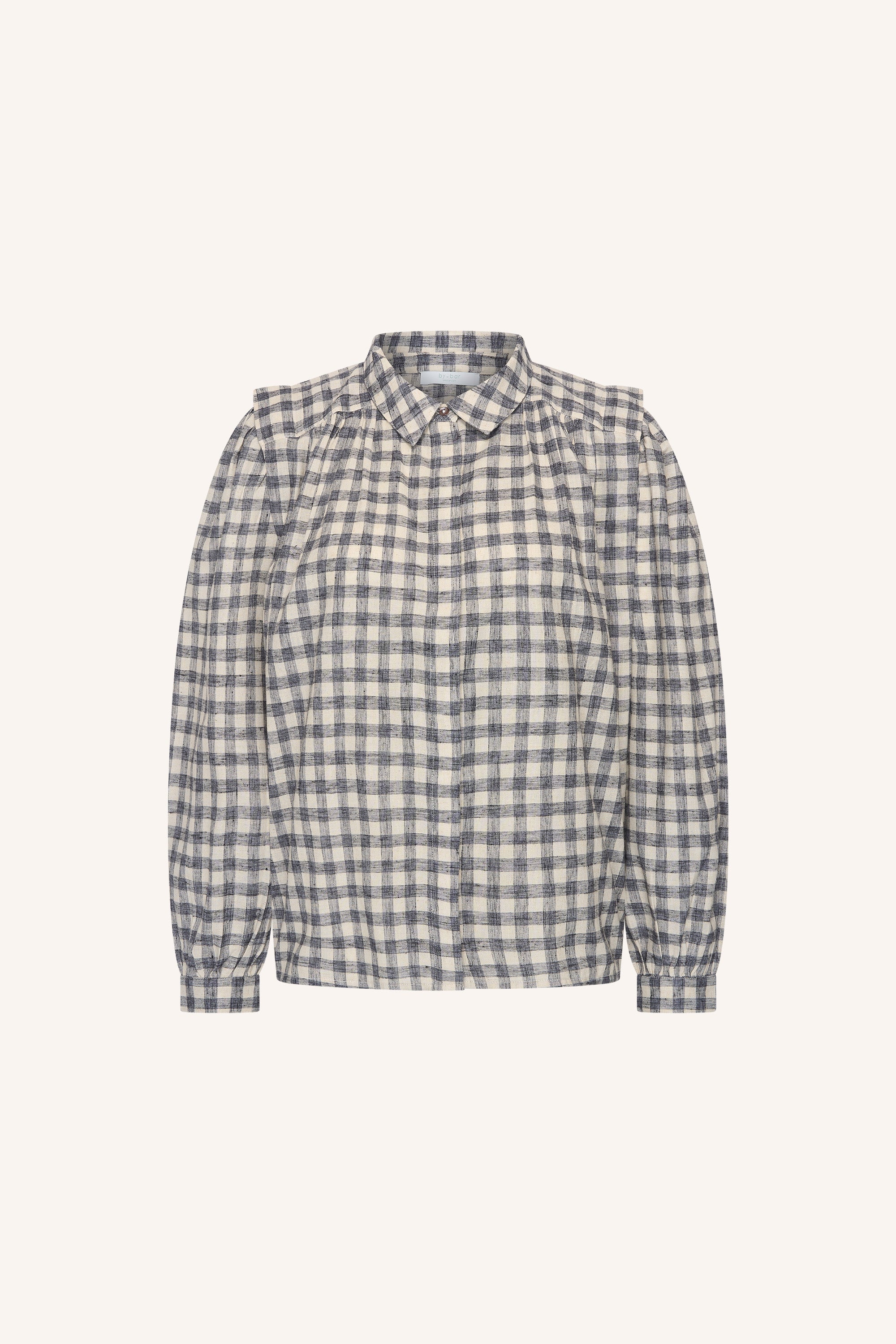 maia check blouse | ash grey check