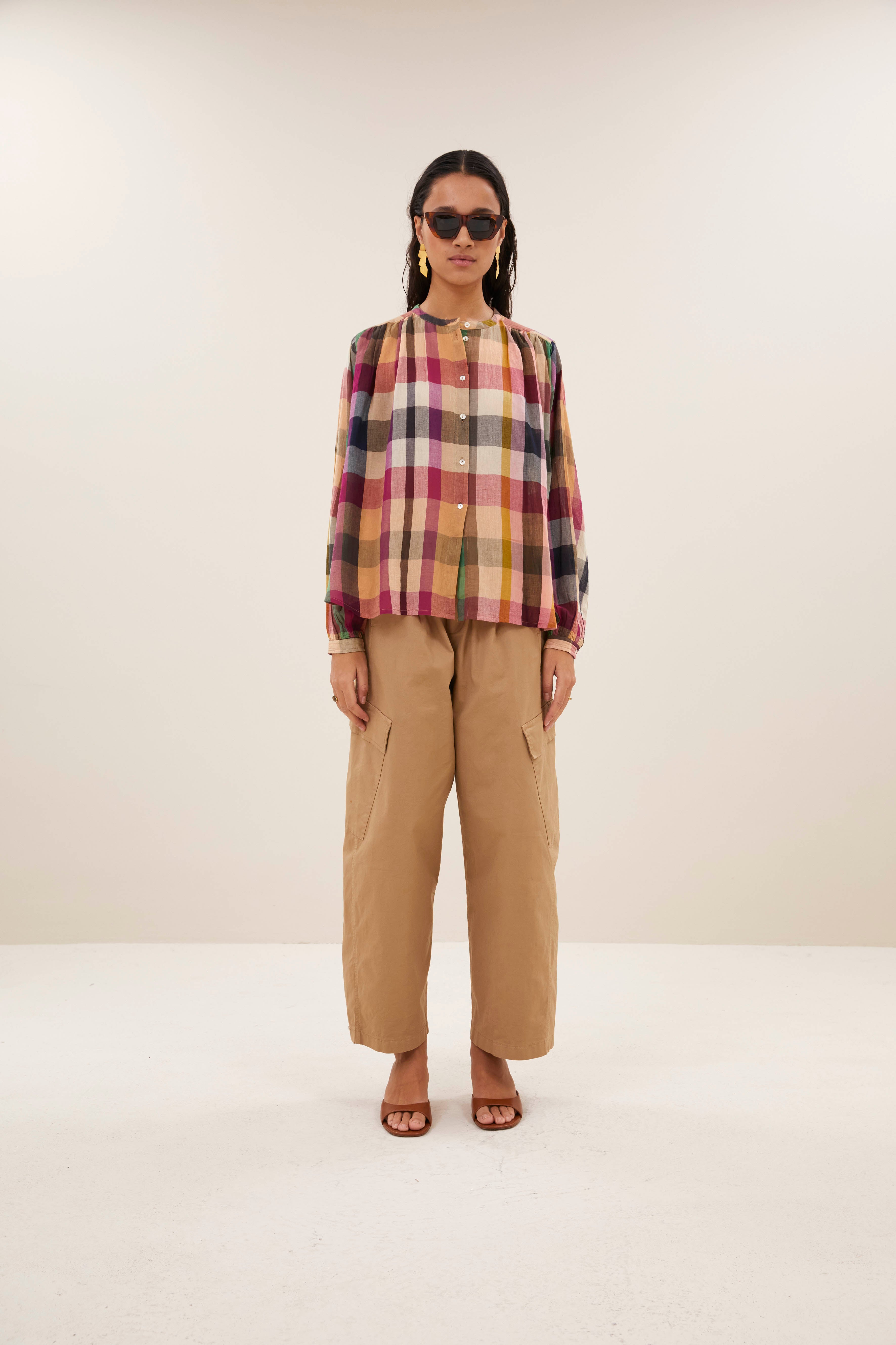 blouse-nyka rainbow blouse rainbow check-by-bar-aanvullende foto