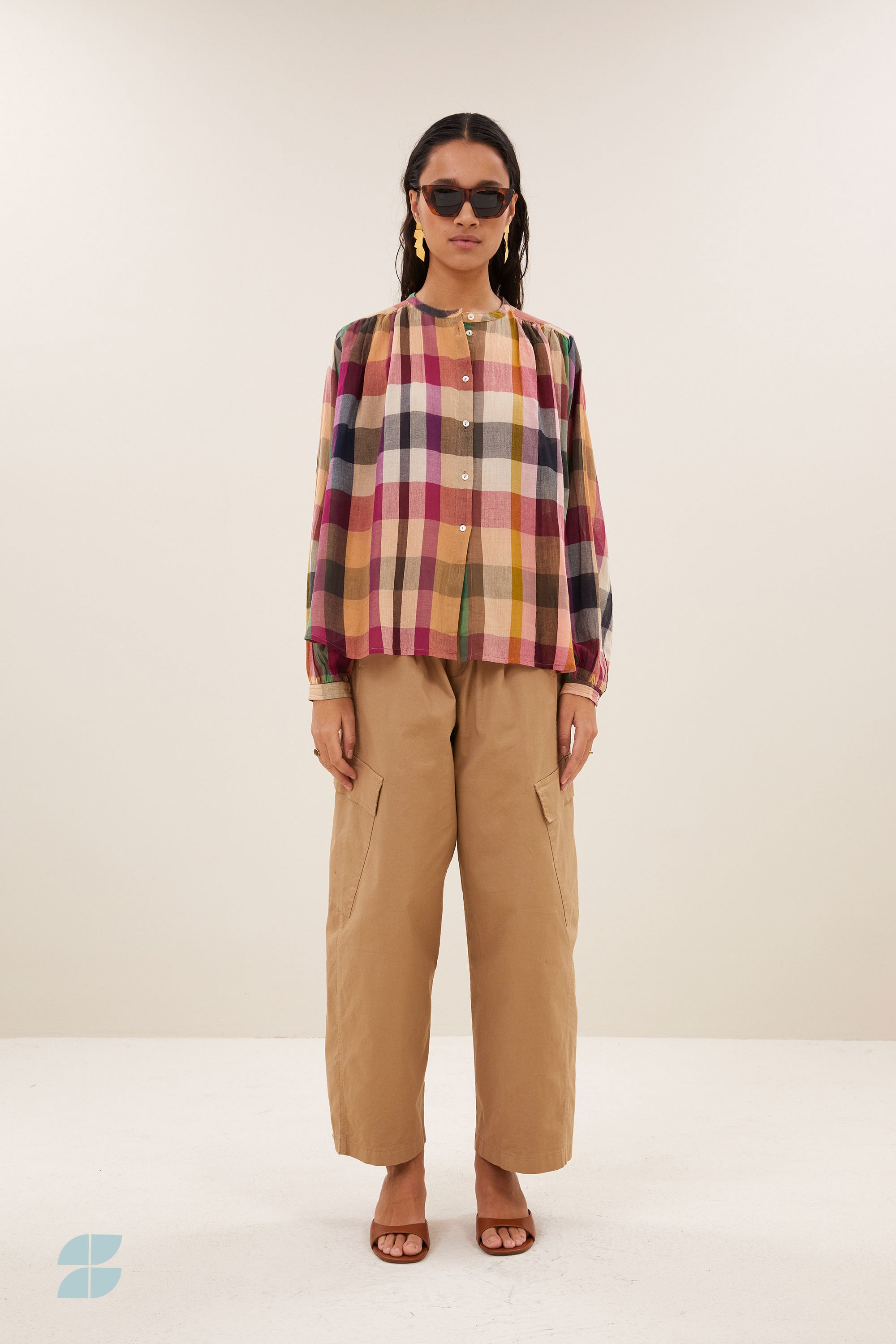 nyka rainbow blouse | rainbow check