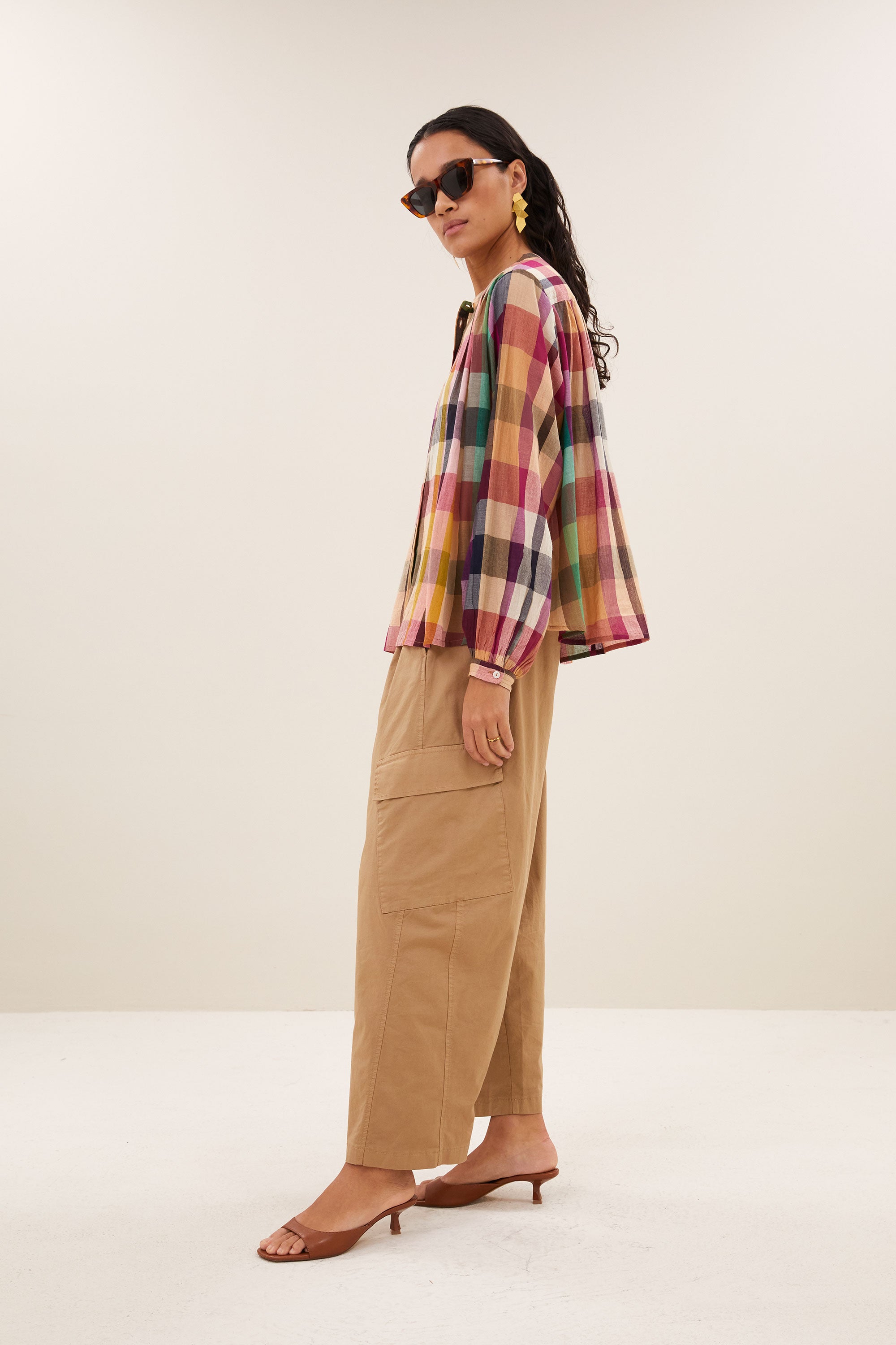 nyka rainbow blouse | rainbow check