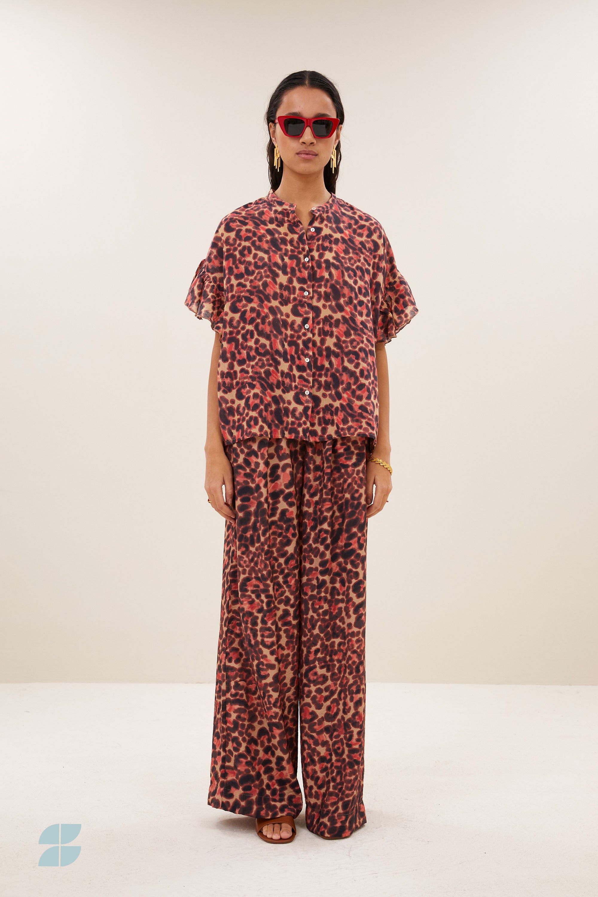 saki cheetah blouse | cheetah blush