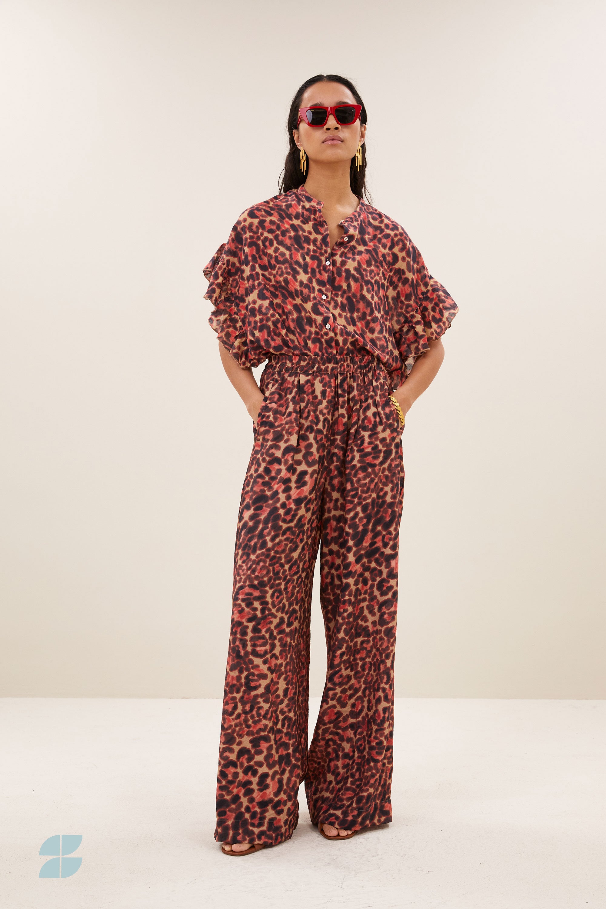 saki cheetah blouse | cheetah blush