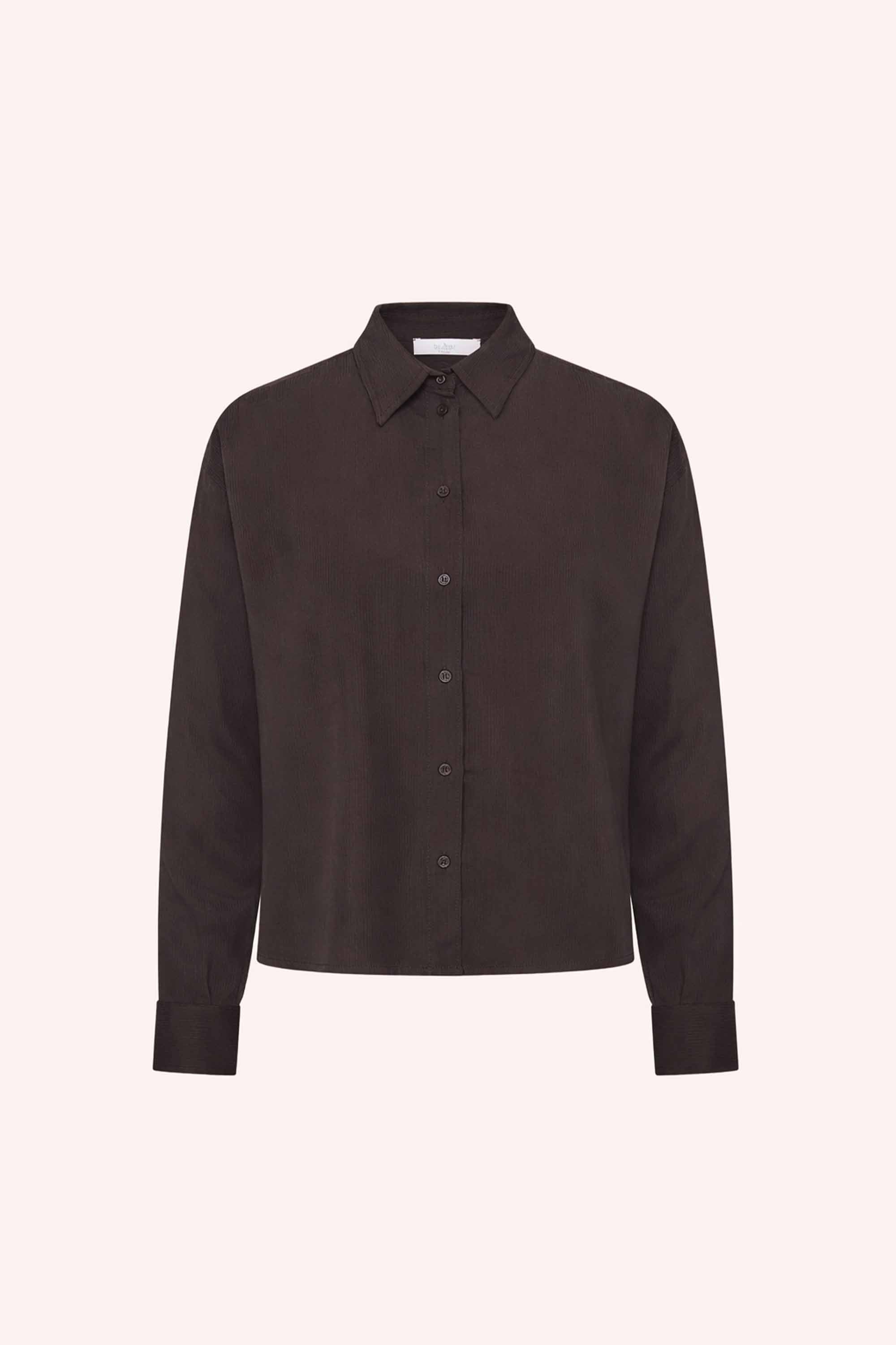 kris satin stripe blouse | espresso