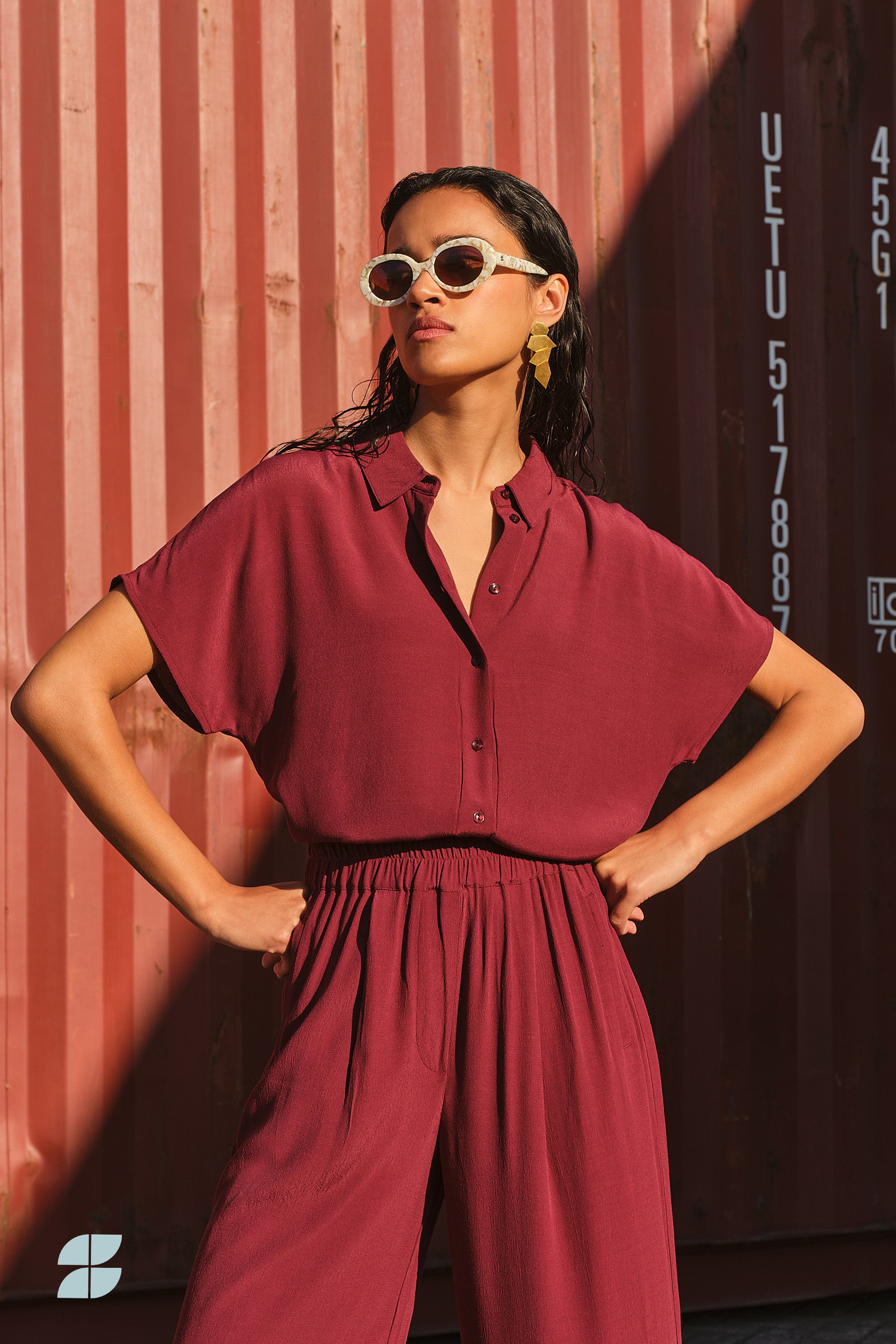 barley viscose blouse | wine