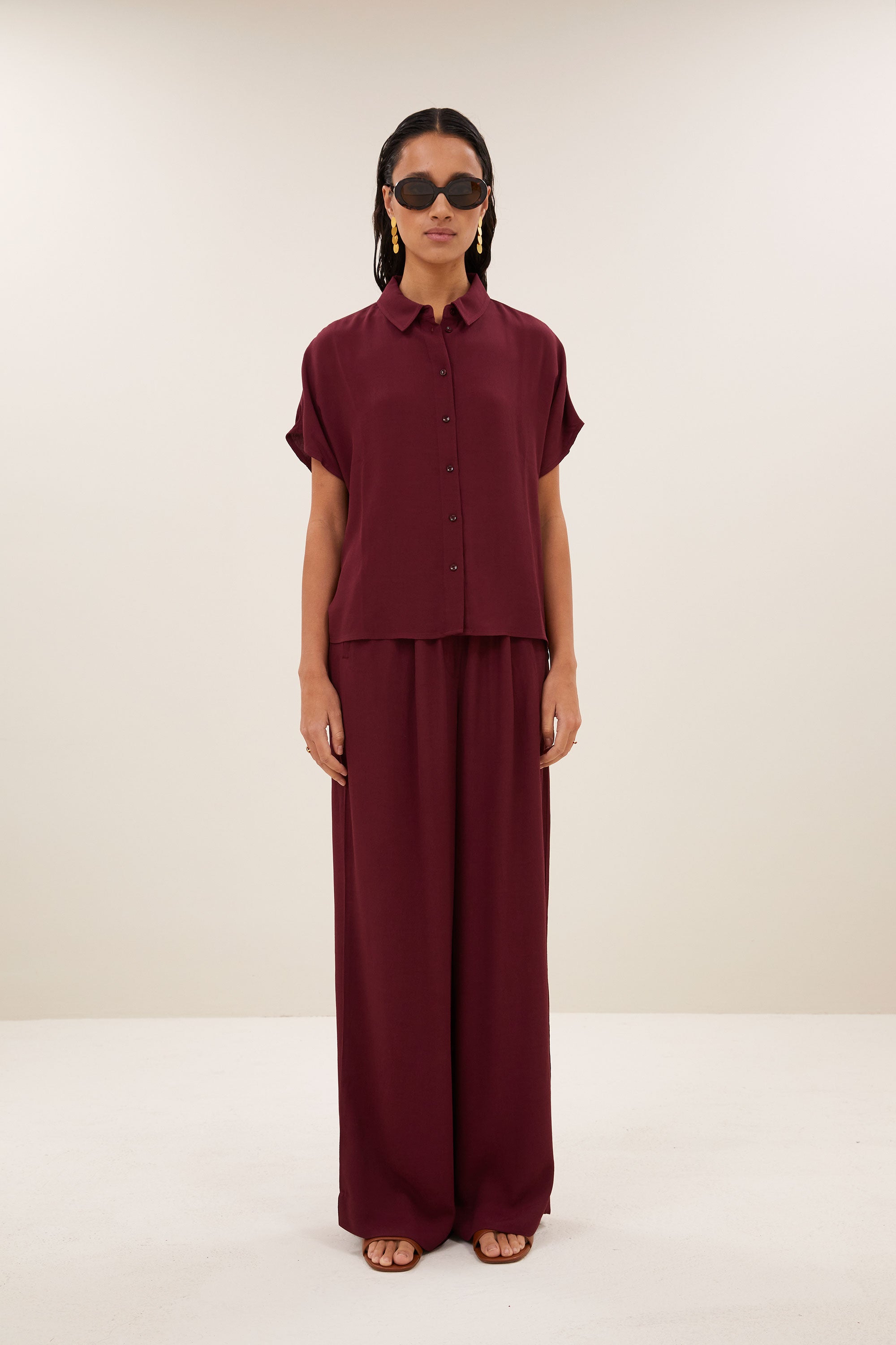 barley viscose blouse | wine