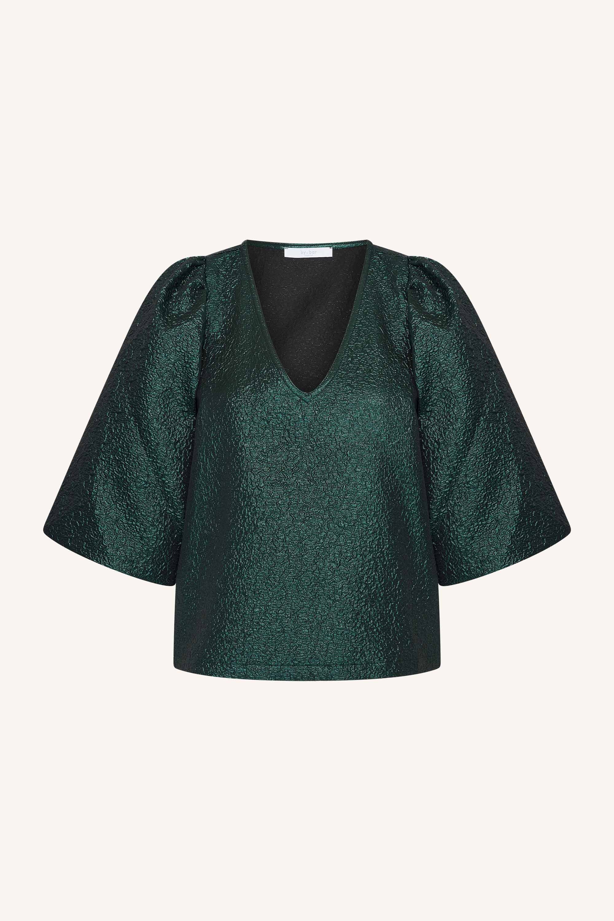 juta metallic blouse | green metallic