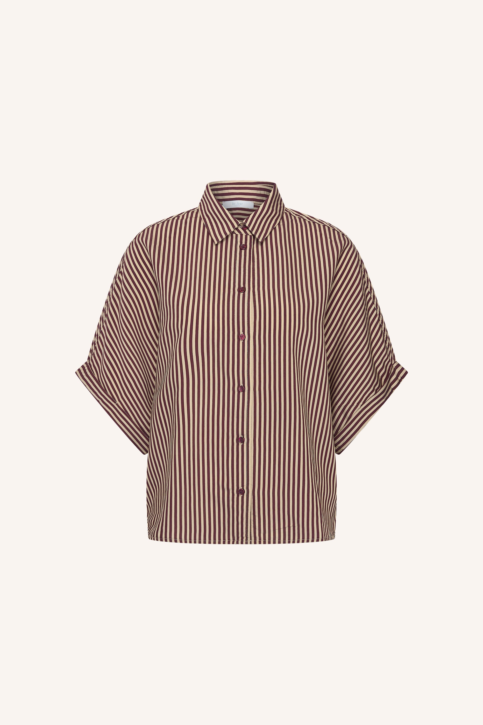 sunny-stripe-blouse-burgundy-stripe-knoopsluiting-must-have essential-draagbaar als set-by-bar-productfoto