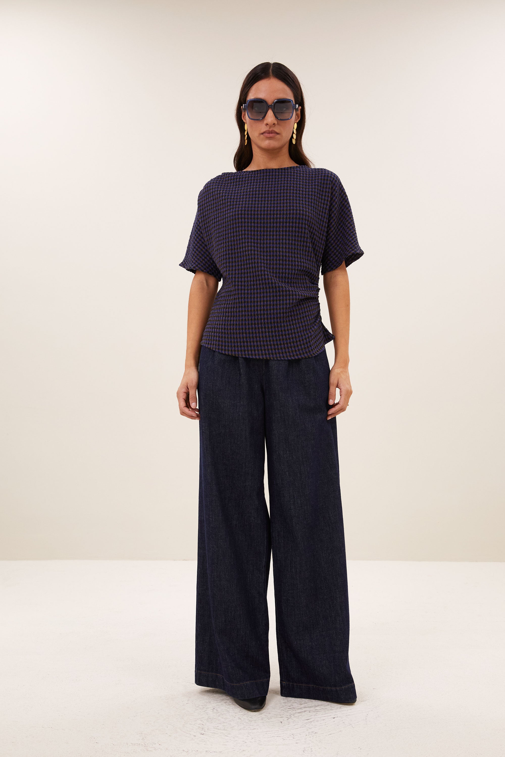 lola check blouse | galaxy check
