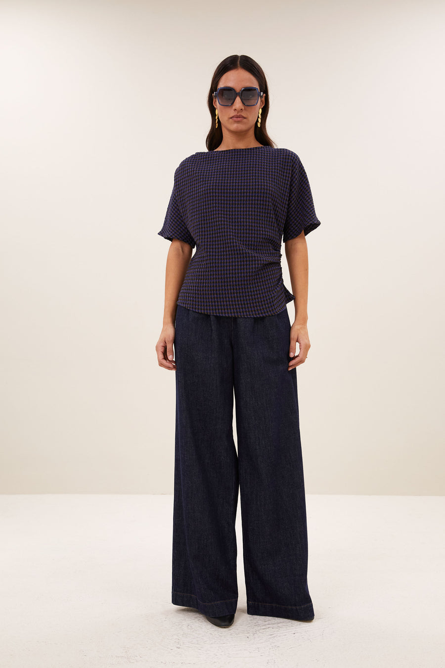 lola check blouse | galaxy check