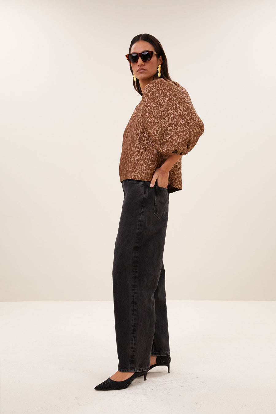 jet sparkle cheetah blouse | copper cheetah