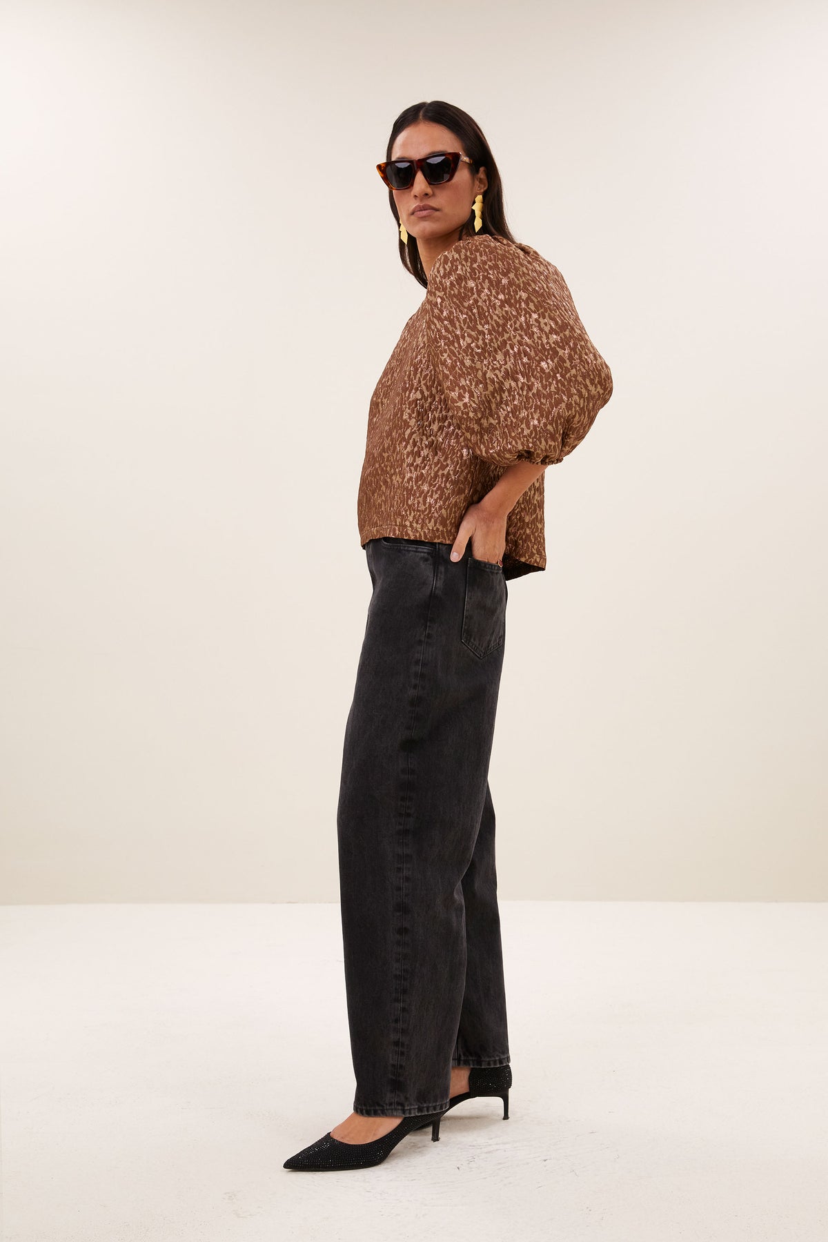 jet sparkle cheetah blouse | copper cheetah