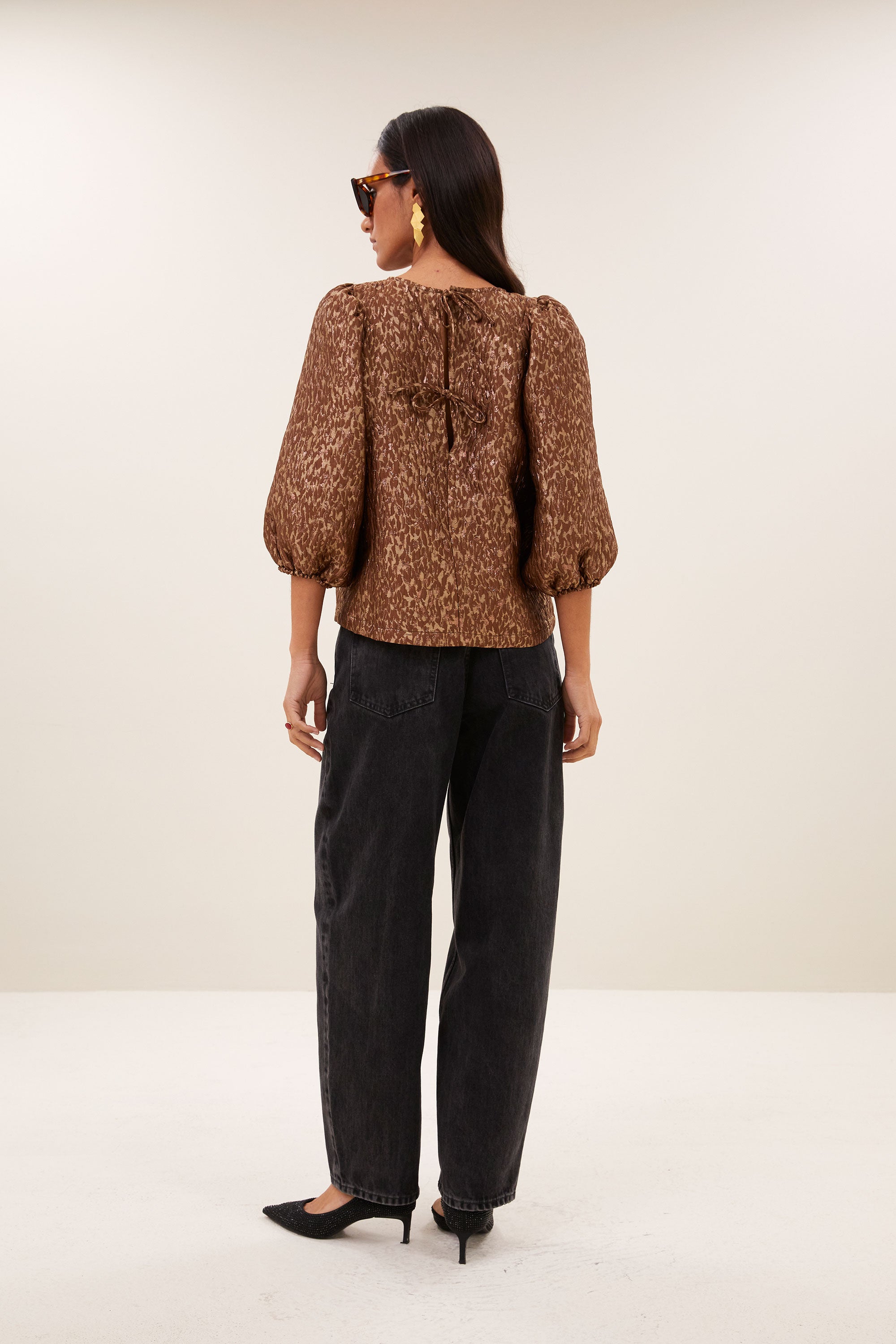 jet sparkle cheetah blouse | copper cheetah