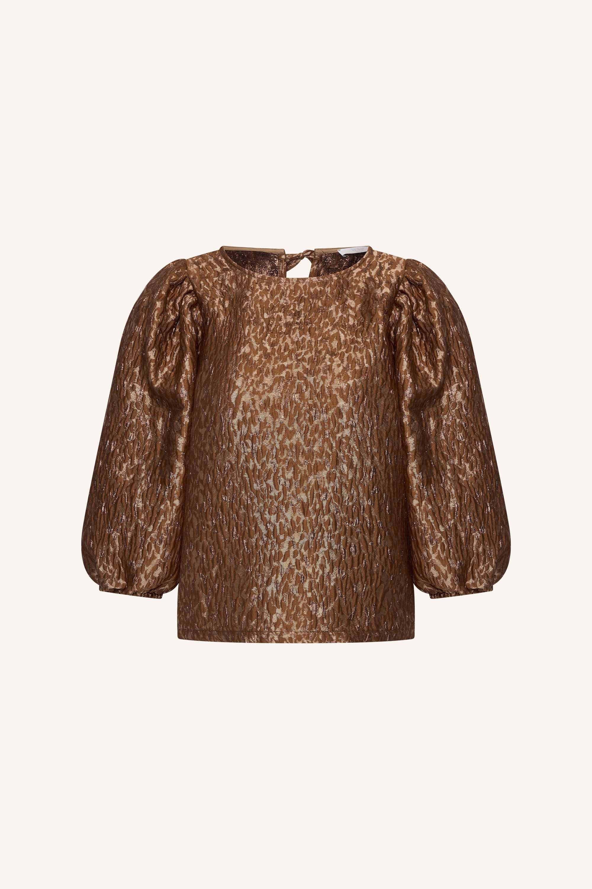 jet sparkle cheetah blouse | copper cheetah