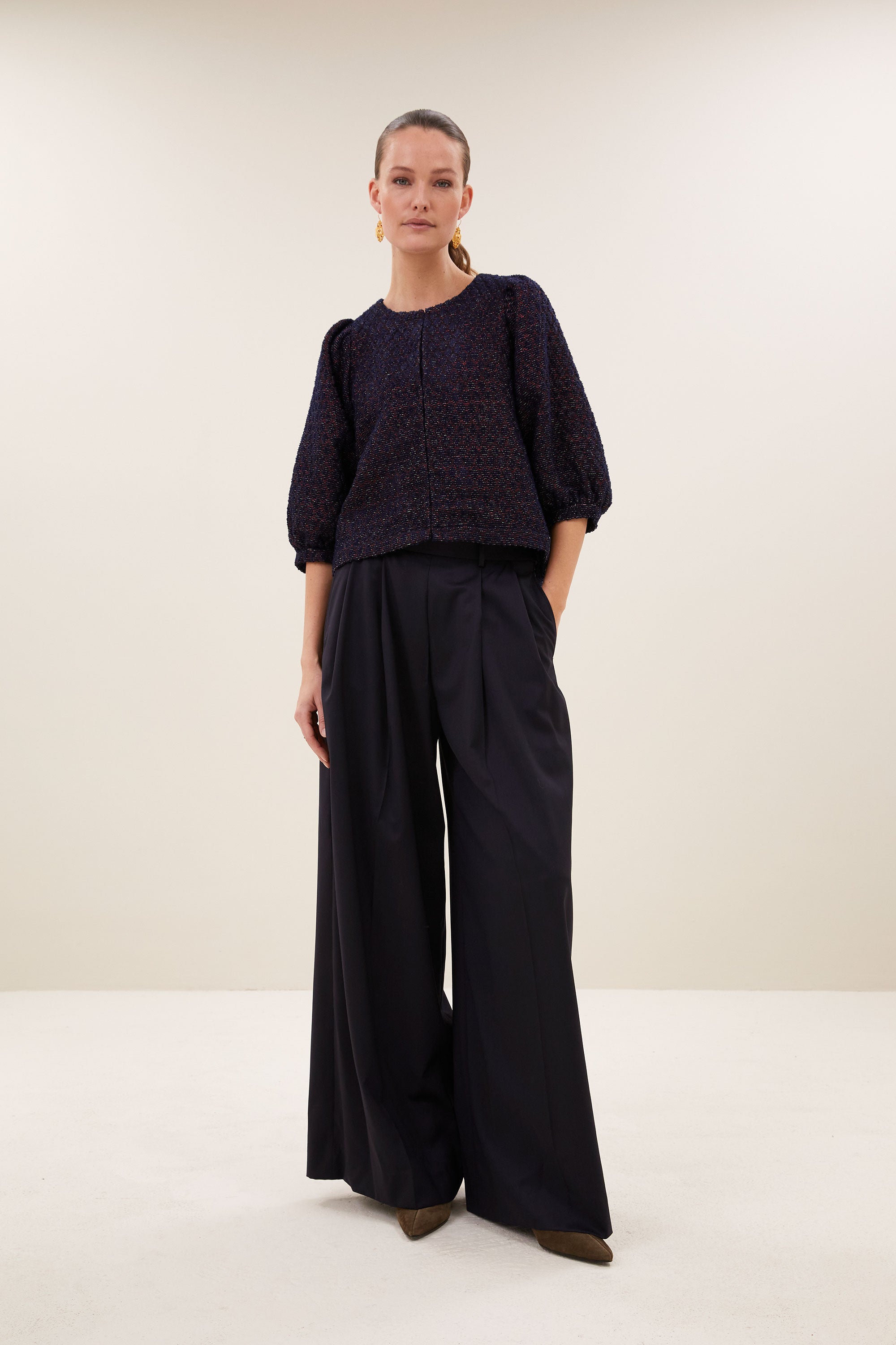 mauri sparkle blouse | diamond check