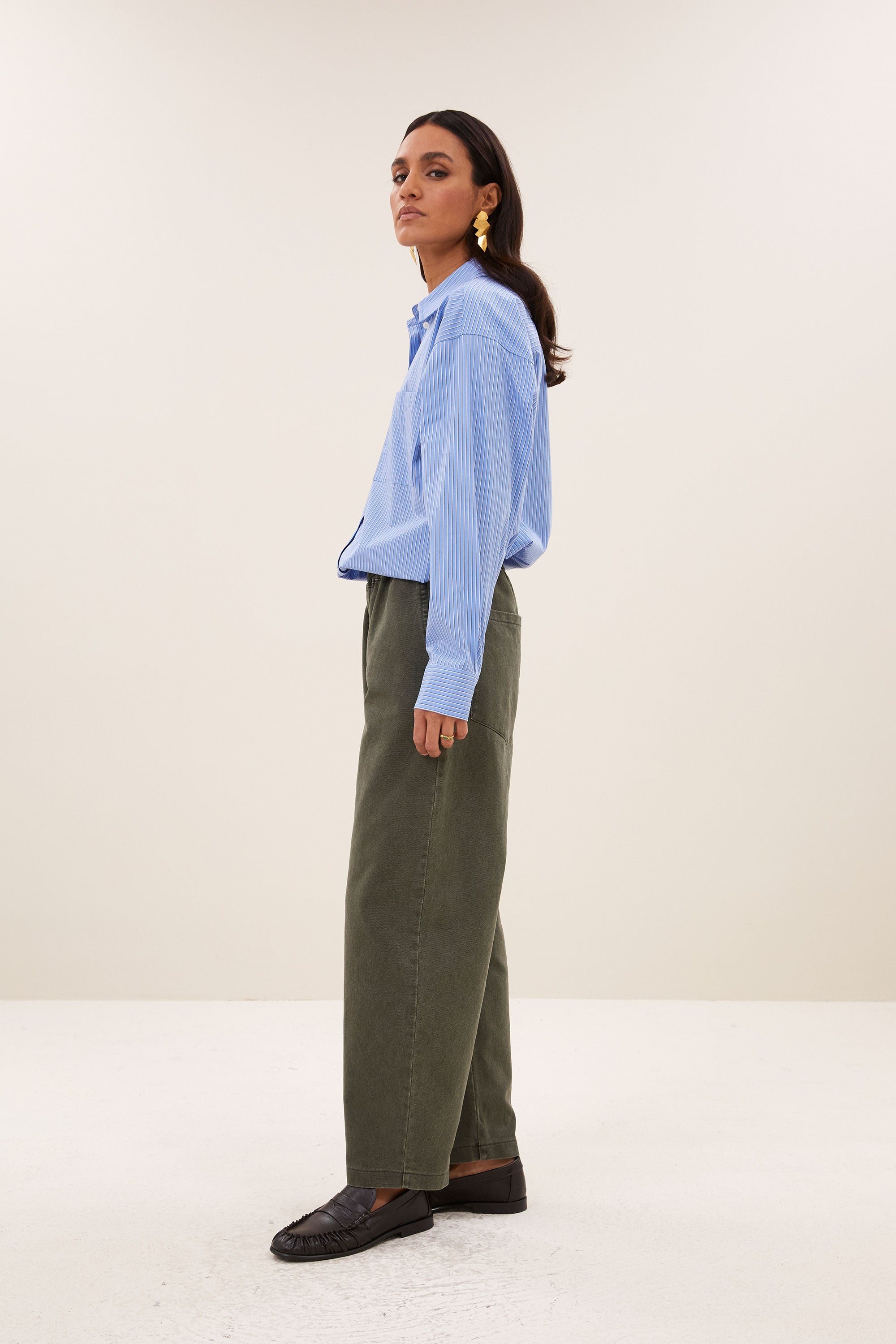 lise cloud blouse | cloud blue stripe